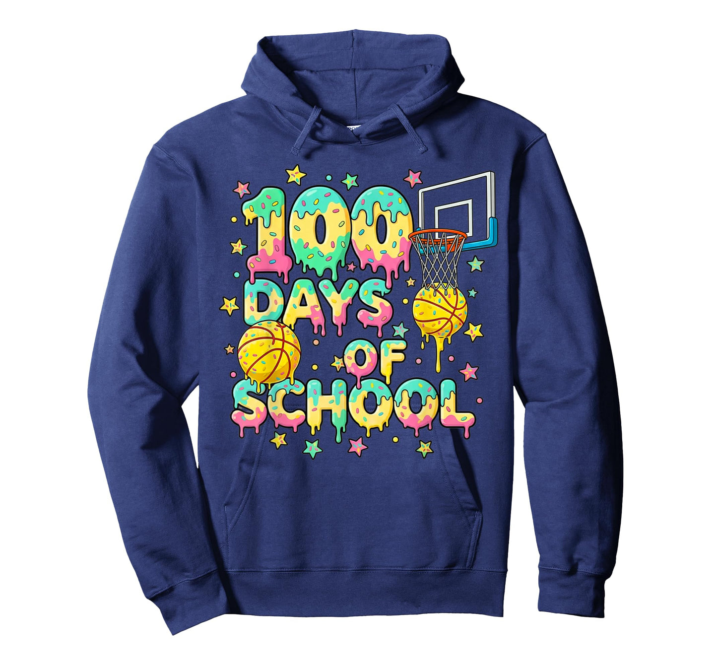 100 Days of School Basketball Girls Boys Kids Funny Teachers T-Shirt