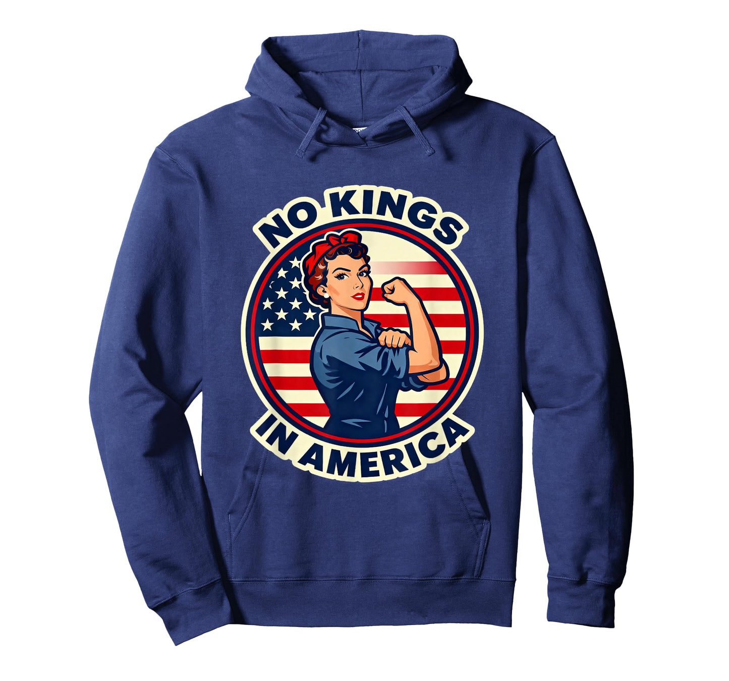 No Kings in America Vintage USA Flag T-Shirt