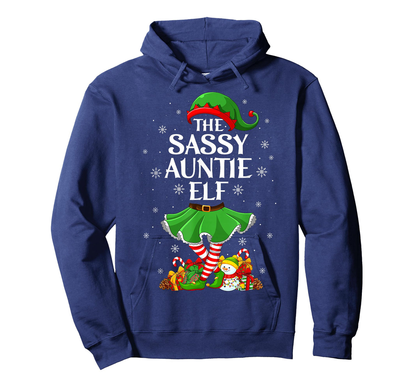 Sassy Auntie Elf Christmas Family Women Girls Elf Squad Xmas T-Shirt