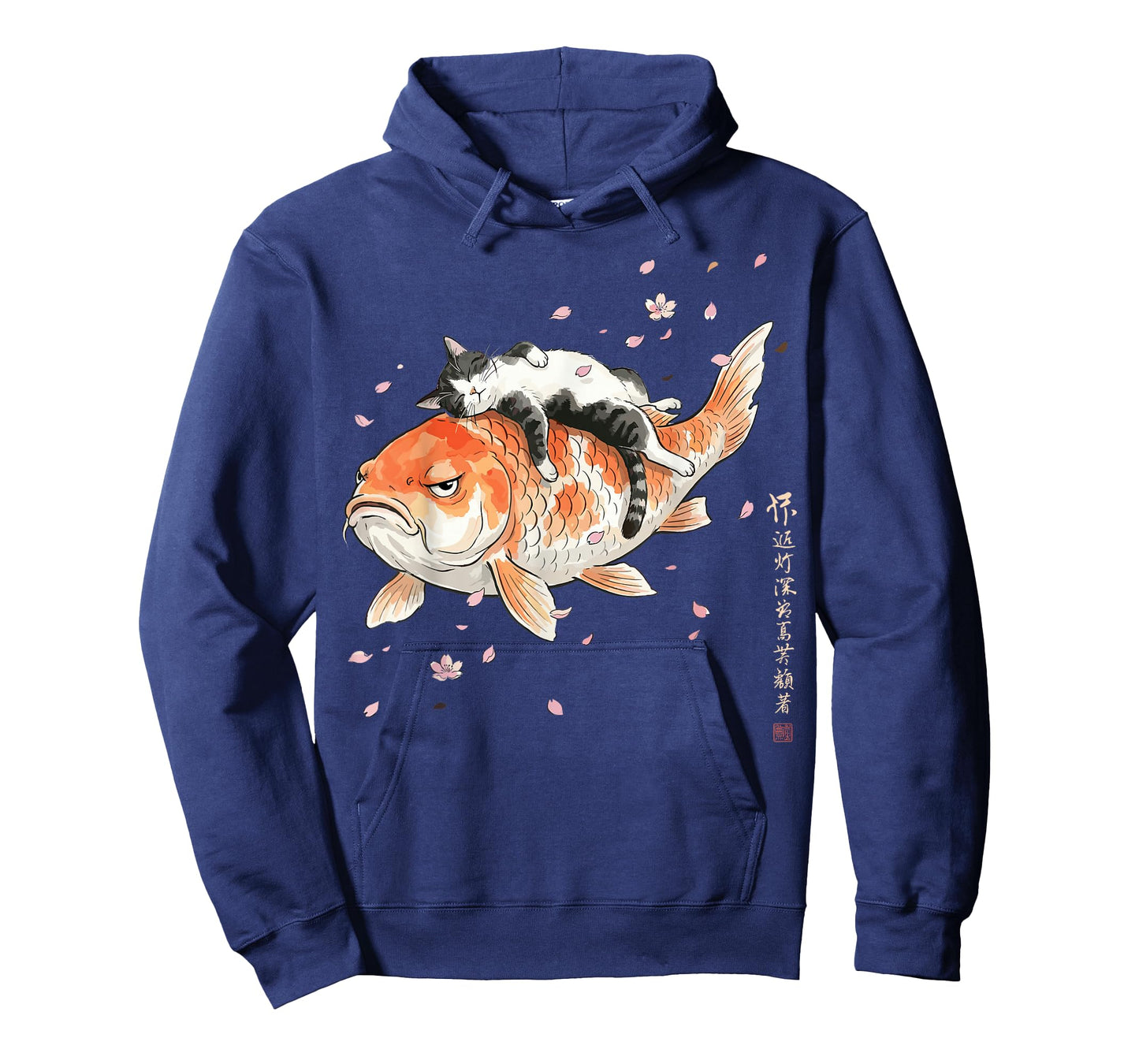 Japanese Cherry Blossom Cat Koi Nap Art Funny T-Shirt