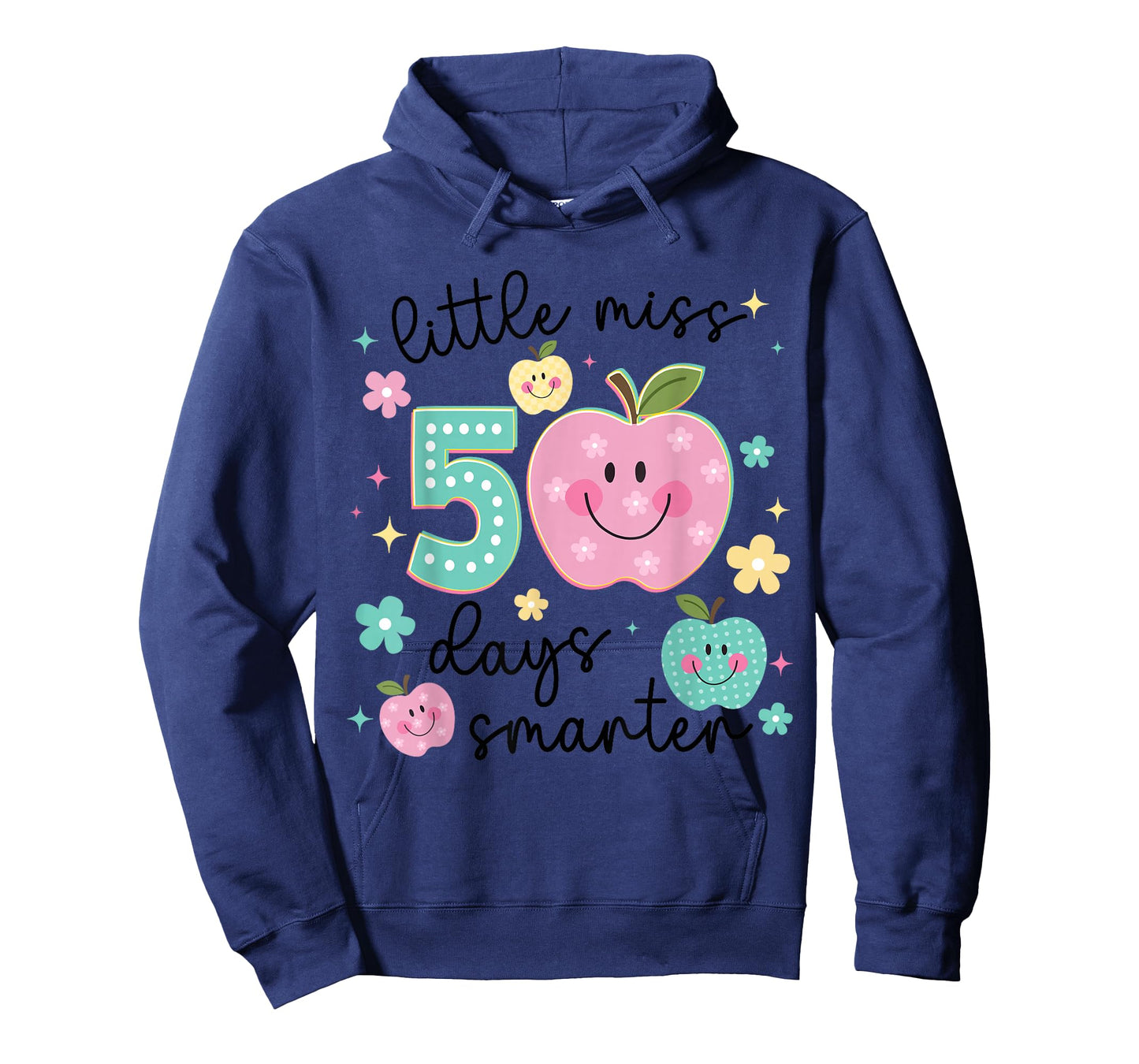 Little Miss 50 Days Smarter Kids Girls 50th Day of School T-Shirt