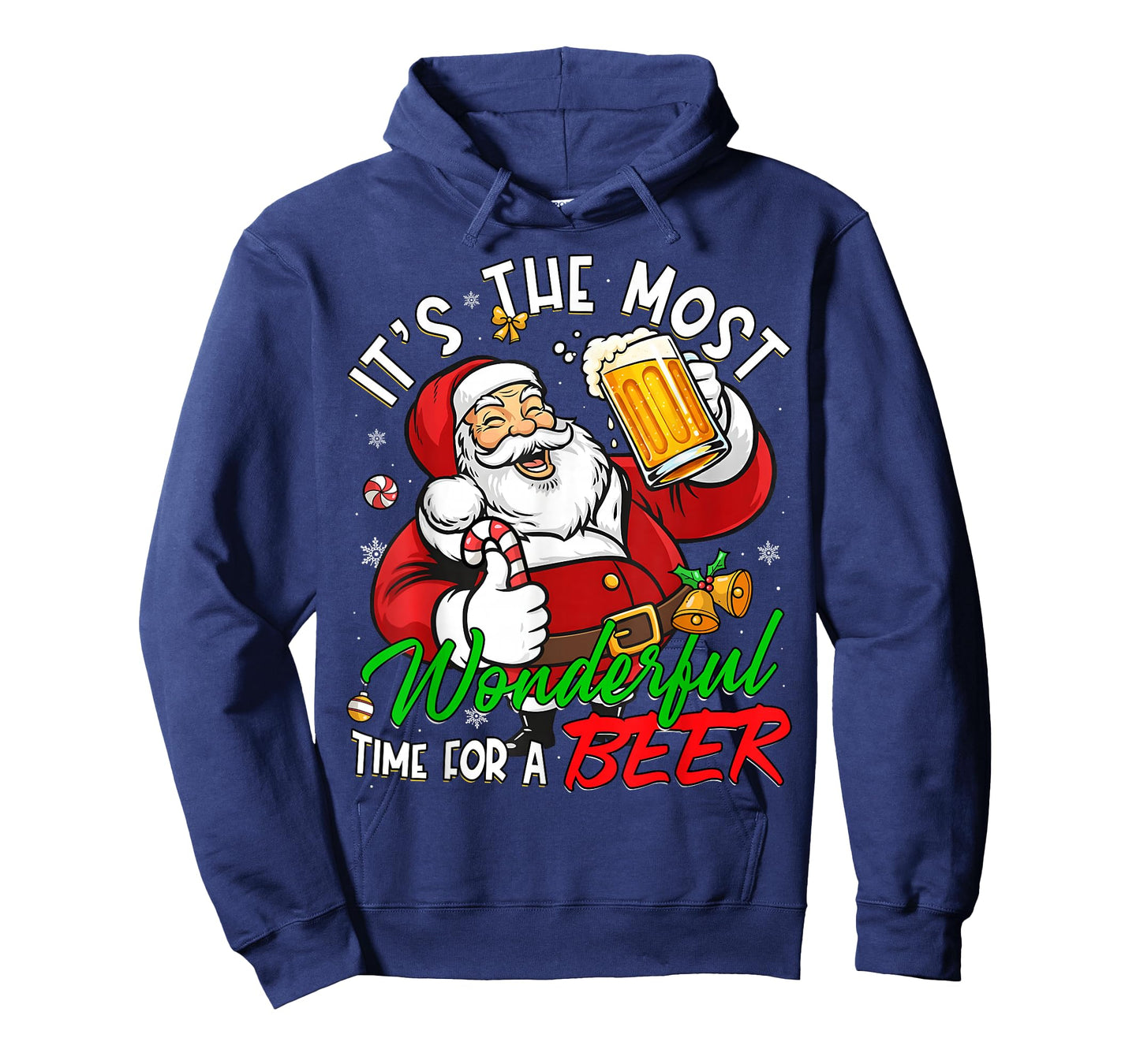 Wonderful Time Funny Christmas Santa Claus Drinking Beer T-Shirt