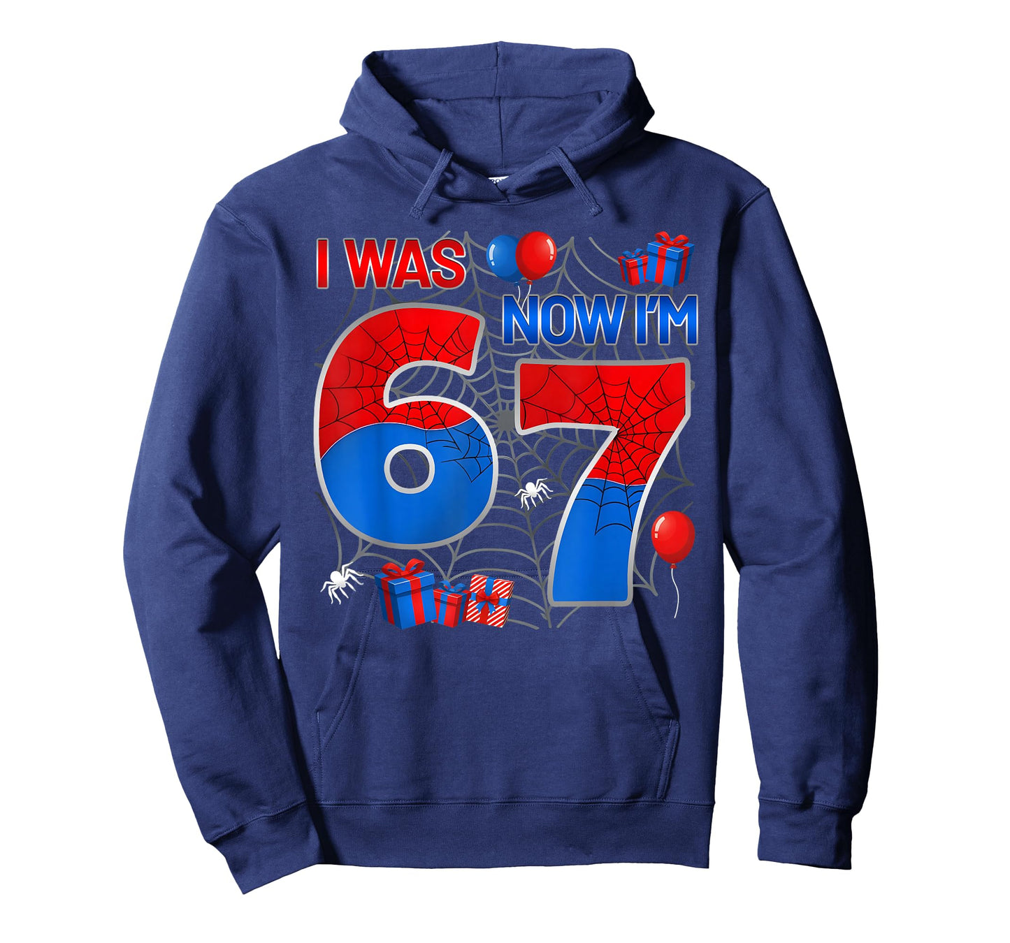 I was 6 Now I'm 7 Year Old Boy Kids 7th Birthday Spider Web T-Shirt