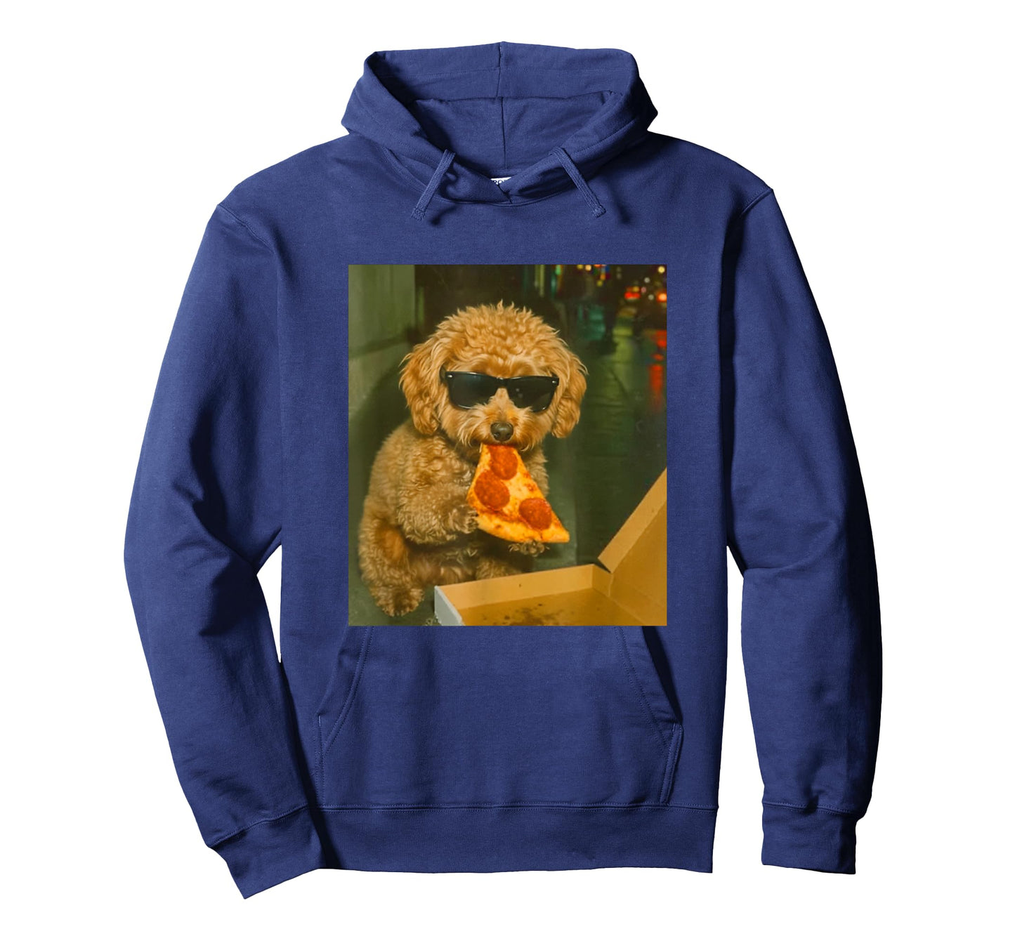 Funny Toy Poodle Eating Pizza Dog Meme Retro T-Shirt