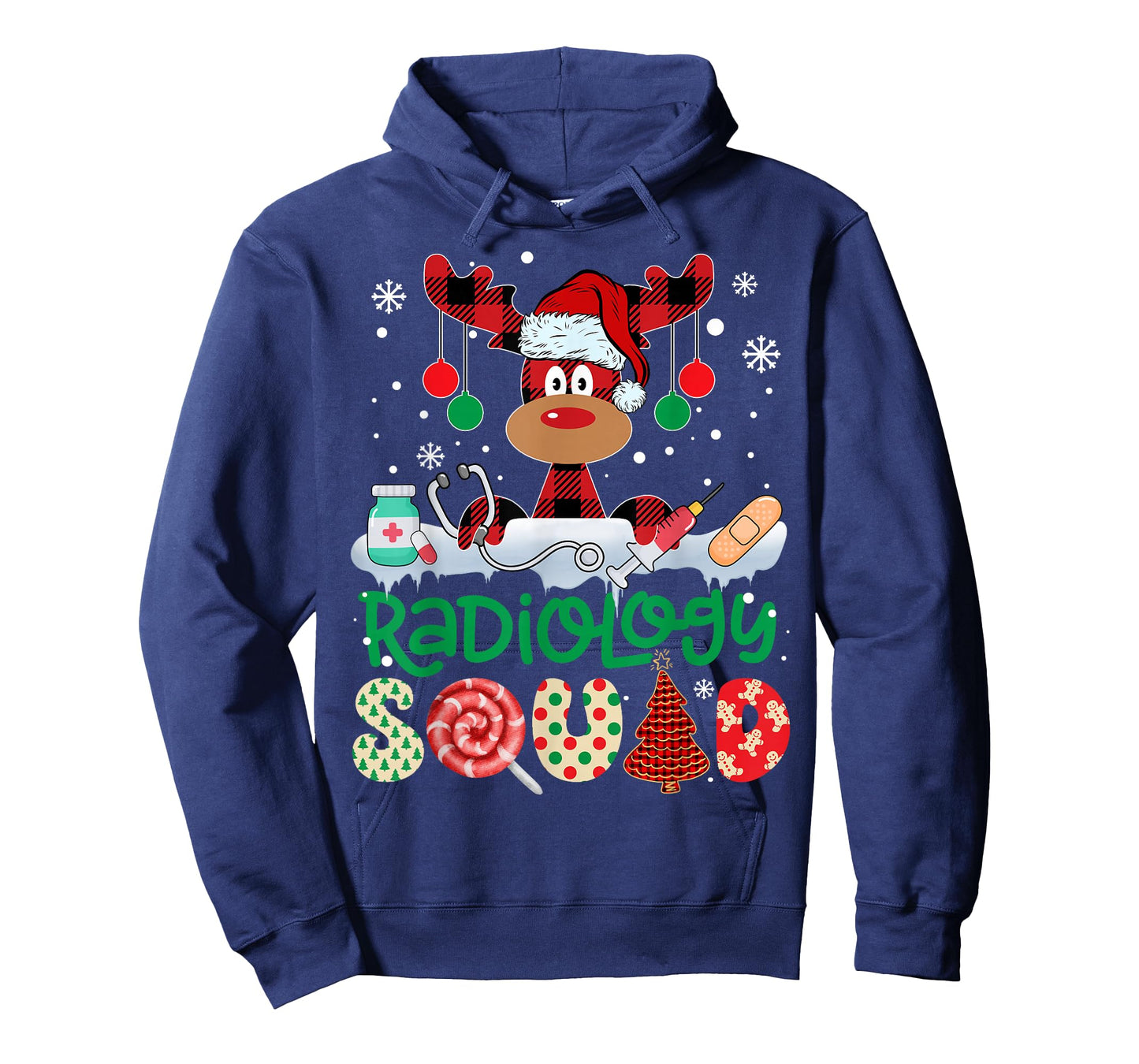 Radiology Squad Nurse Reindeer Buffalo Red Plaid Christmas T-Shirt