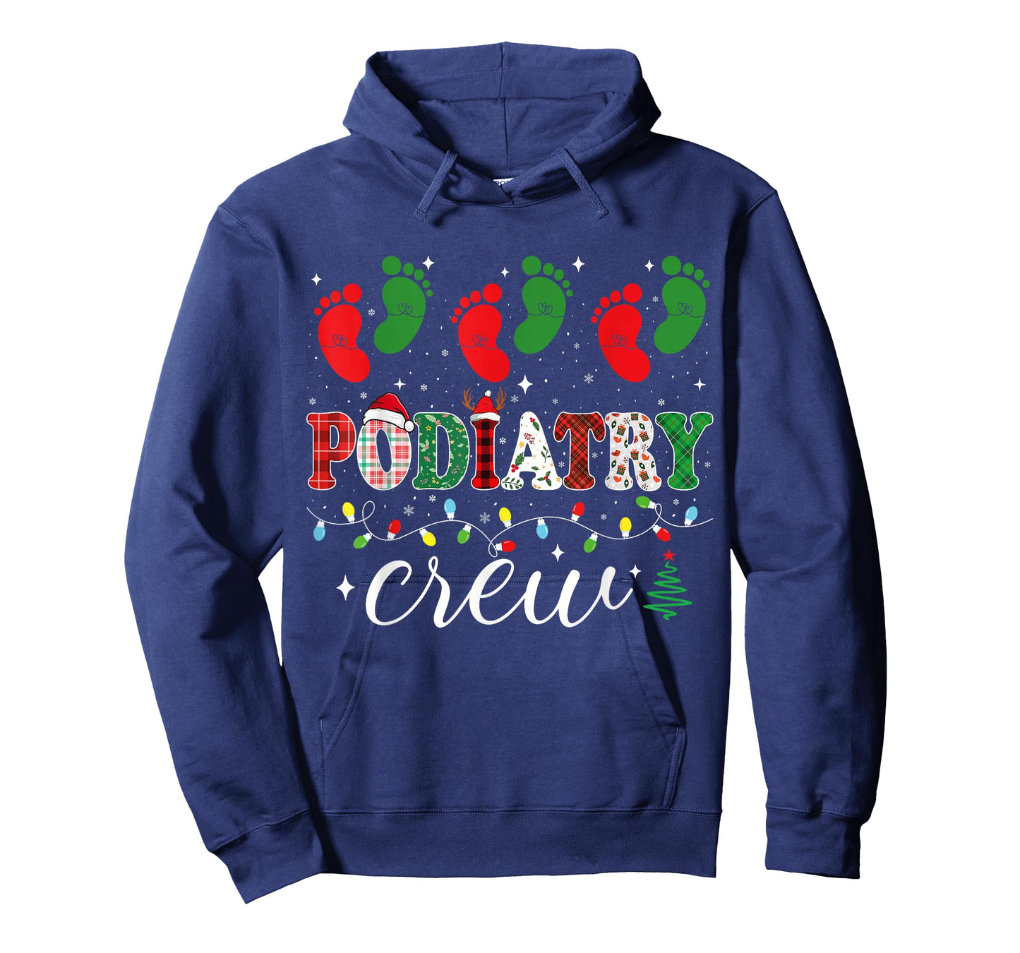 Podiatry Crew Christmas Footprint Podiatrist Xmas Podiatry T-Shirt