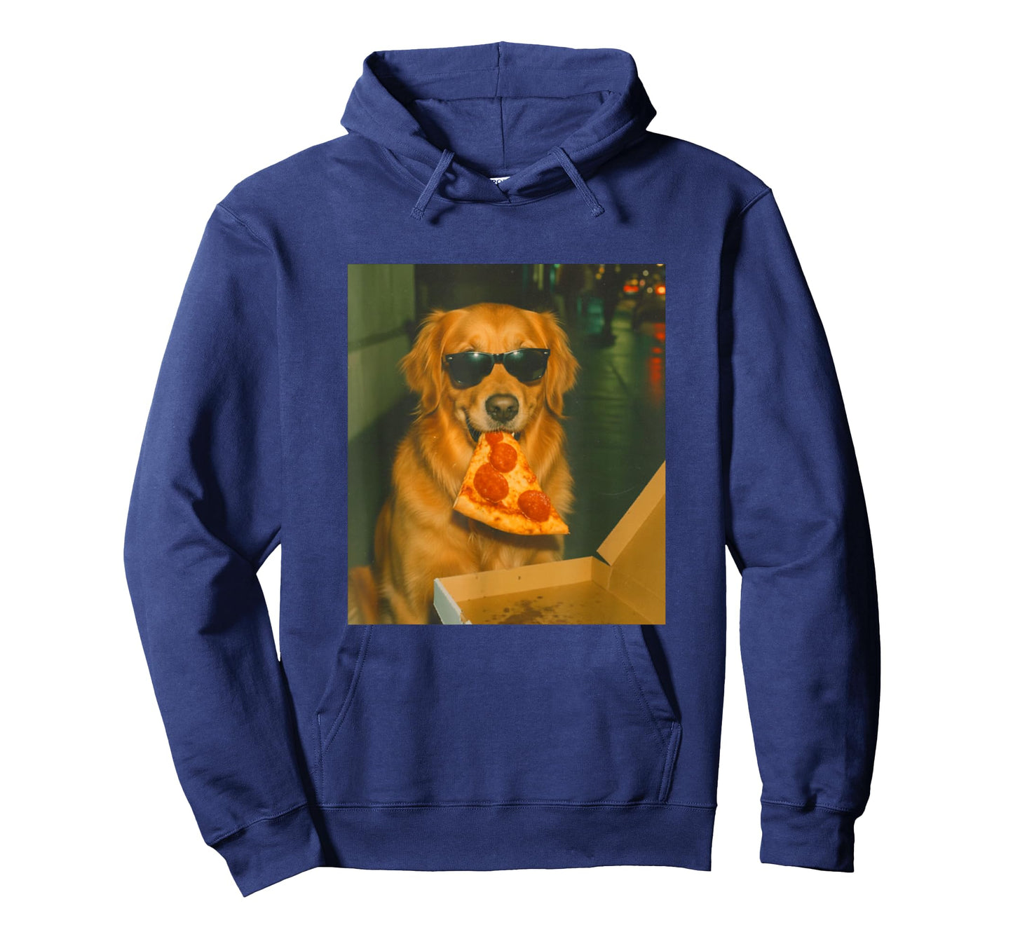 Funny Golden Retriever Dog Eating Pizza Meme Retro T-Shirt