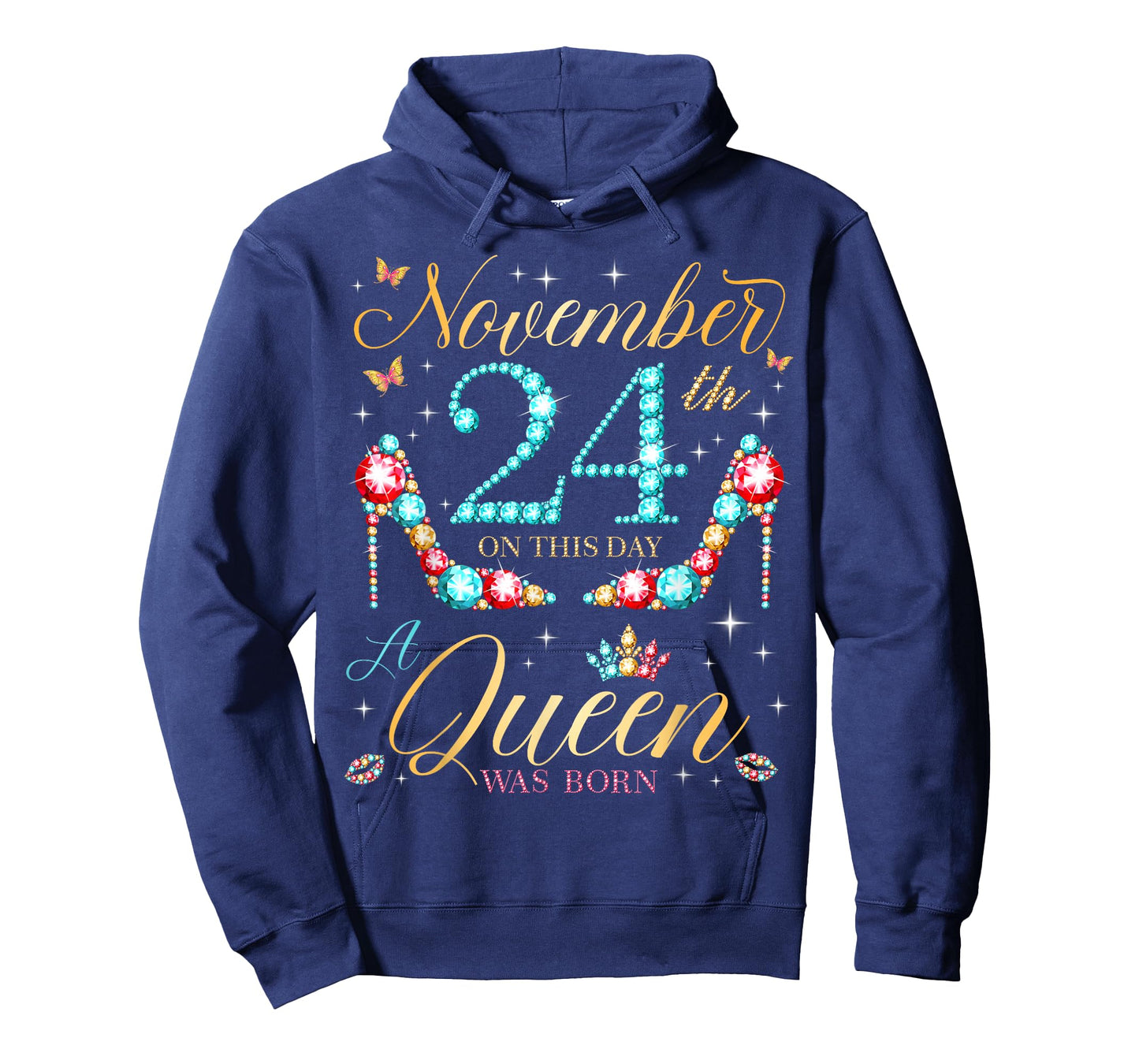 On November 24th A Queen was Born on November 24 Birthday T-Shirt
