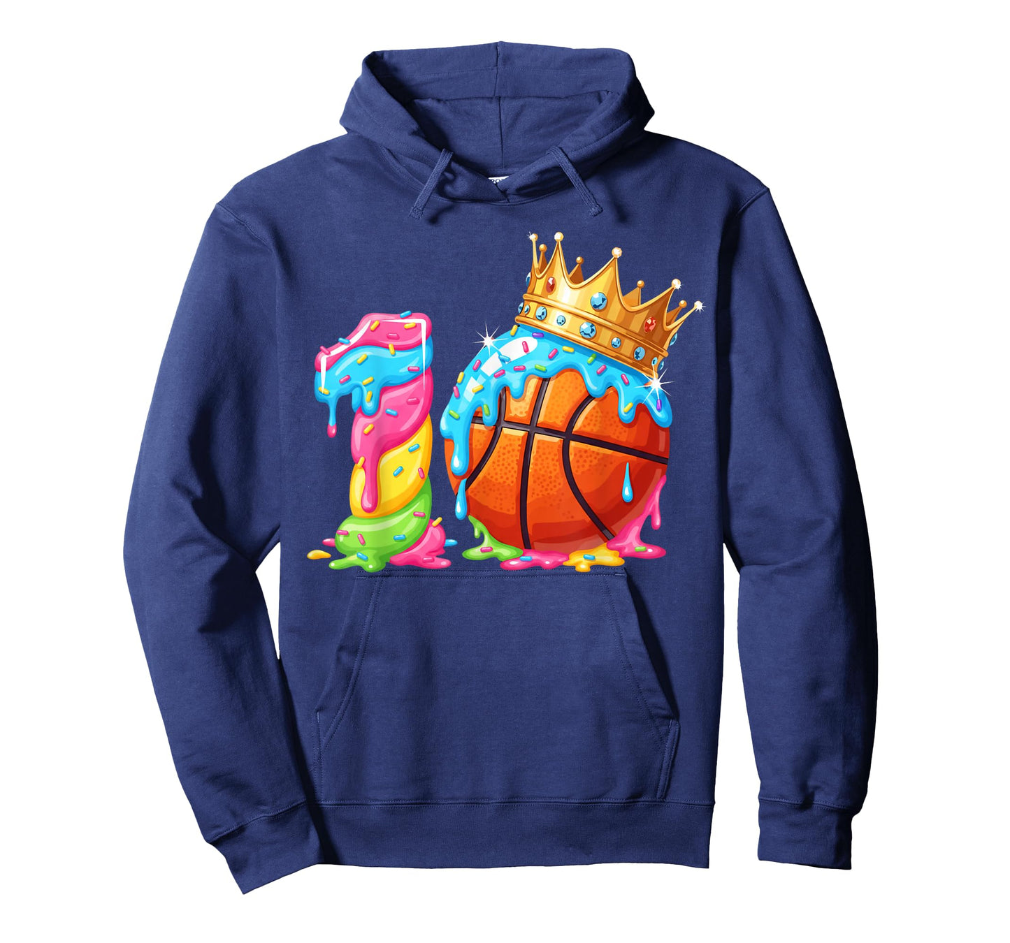 Cool 10 Year Old Basketball Player Birthday Ice Cream Party T-Shirt