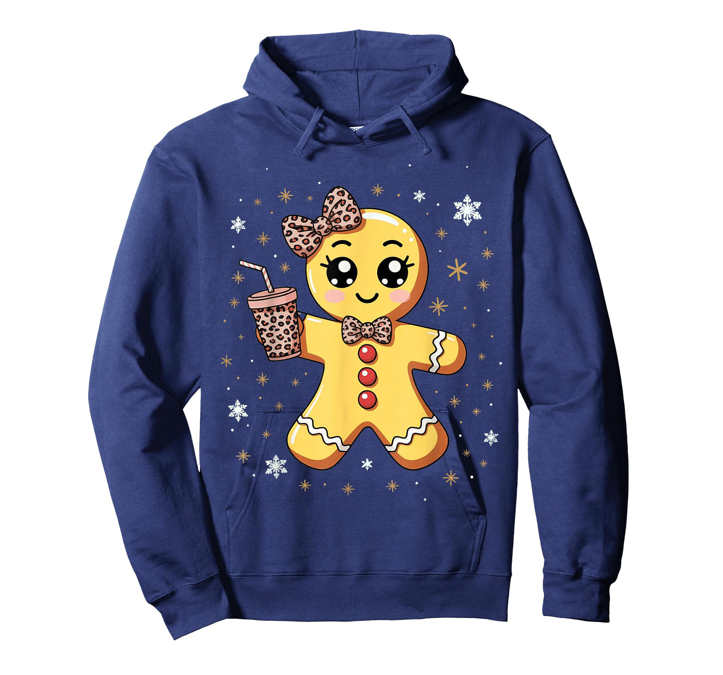 Cute Gingerbread Leopard Coquette Christmas T-Shirt