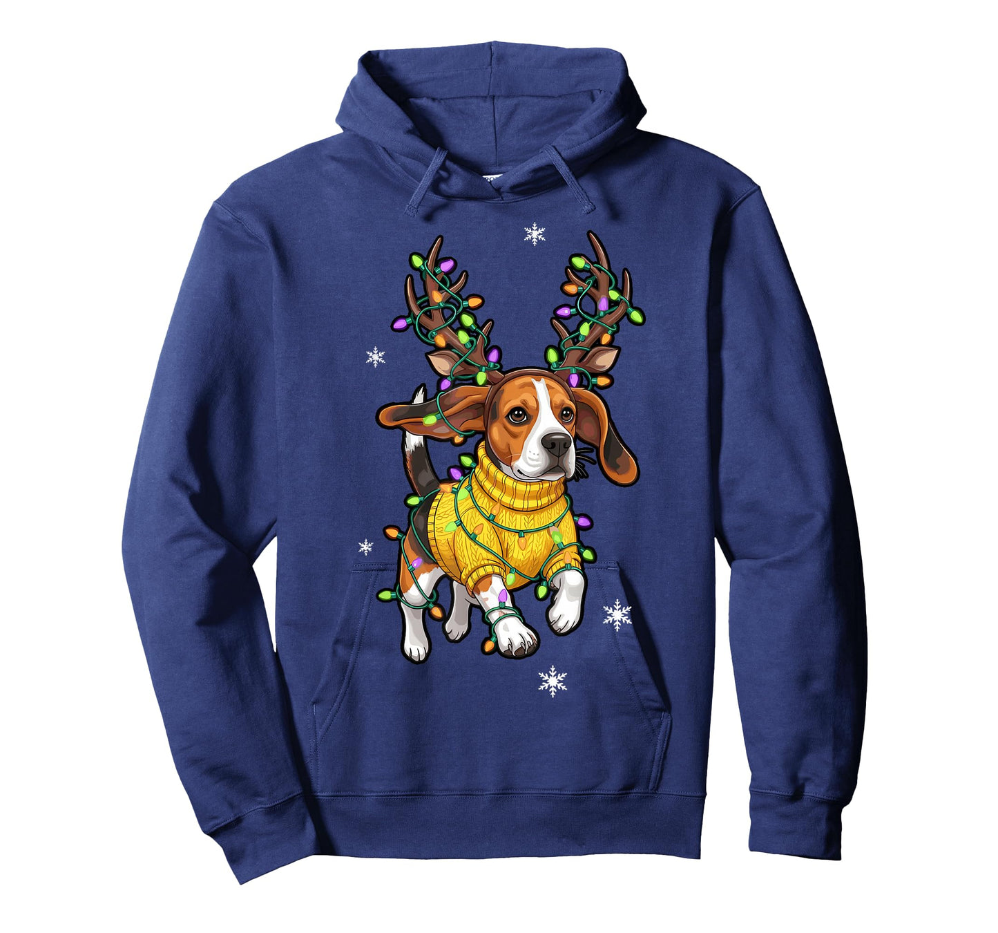 Dog Christmas Outfit, Beagle Reindeer Christmas Lights T-Shirt