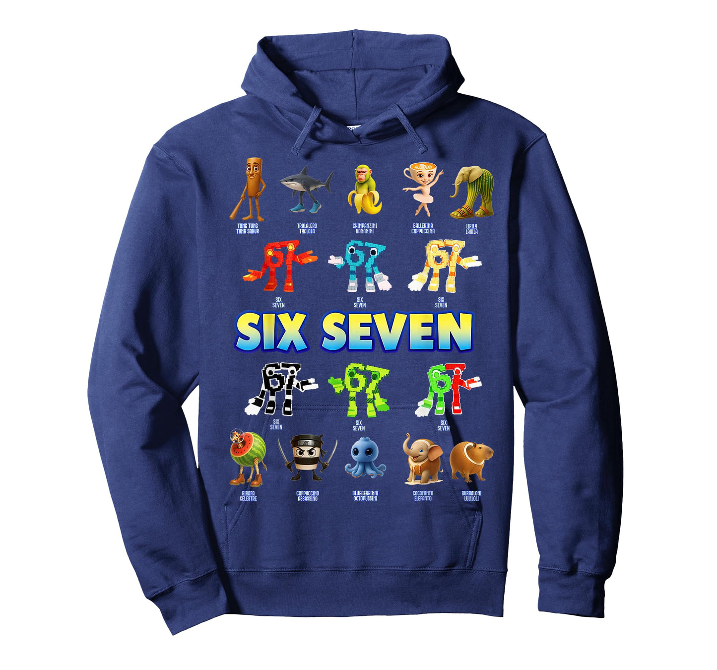Funny Italian Brainrot Six Seven 67 Meme Gifts for Kids Boys T-Shirt