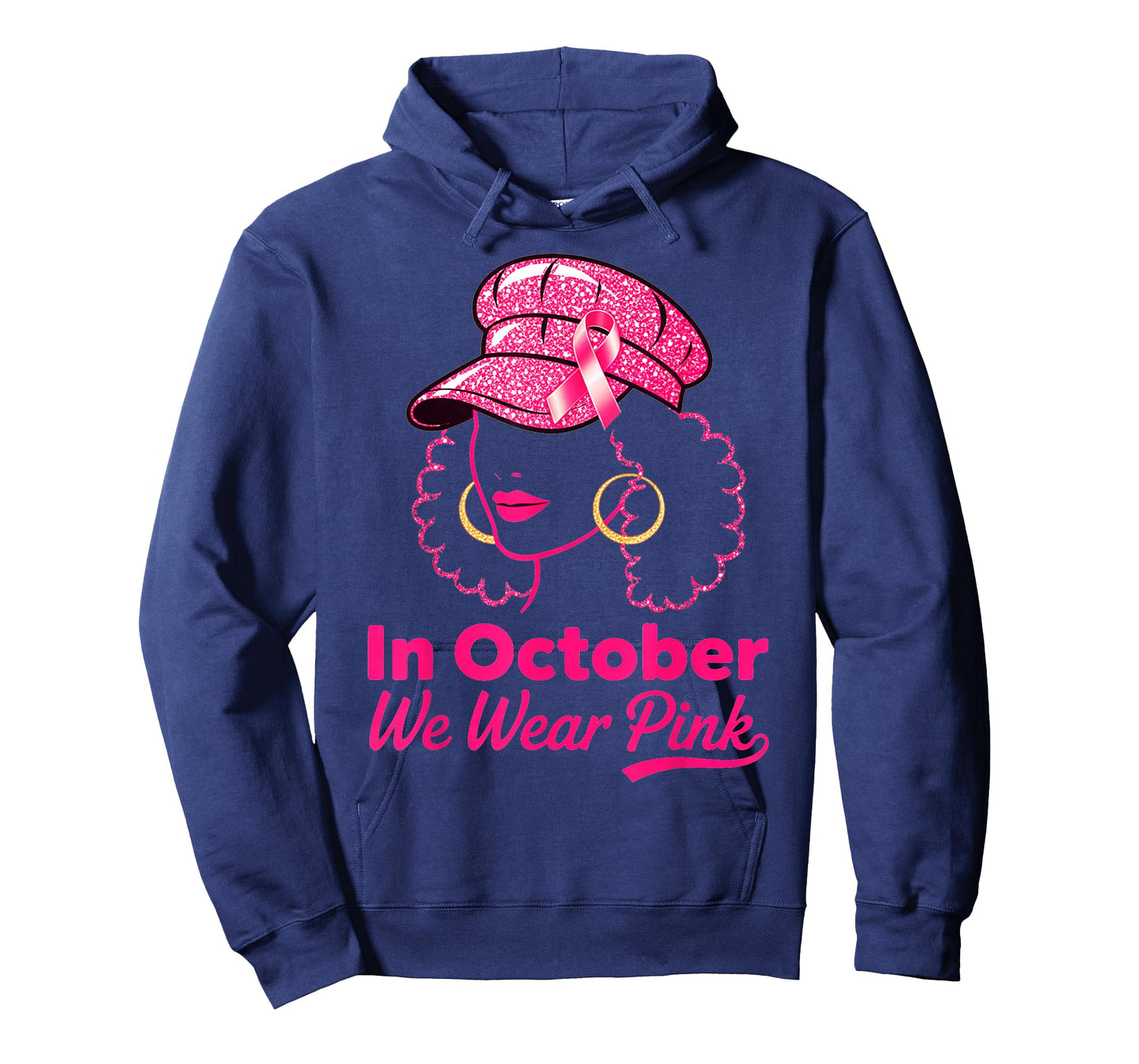 in October We Wear Pink Black Women Breast Cancer Awareness T-Shirt