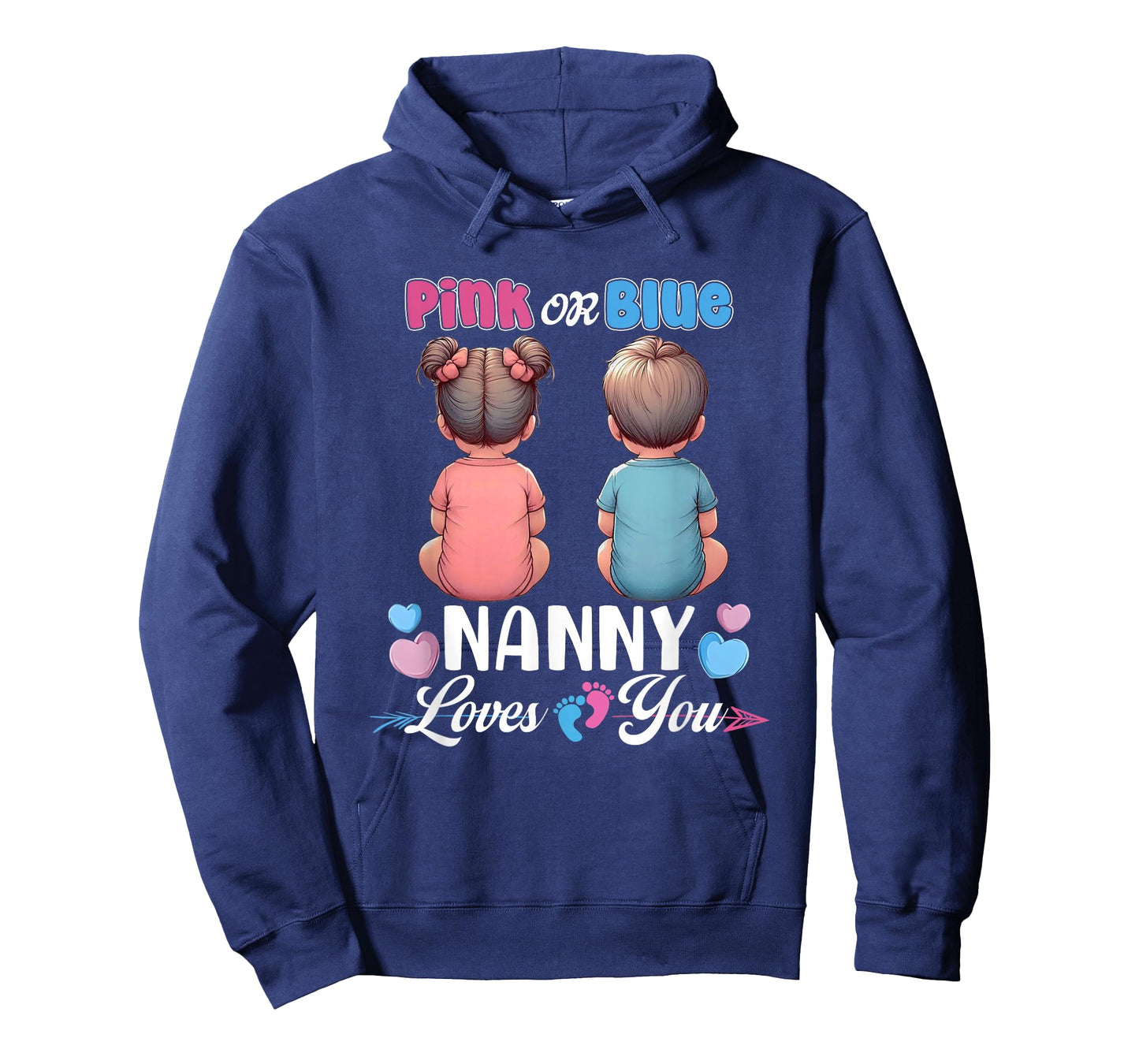 Pink Or Blue Nanny Loves You Baby Gender Reveal Party T-Shirt