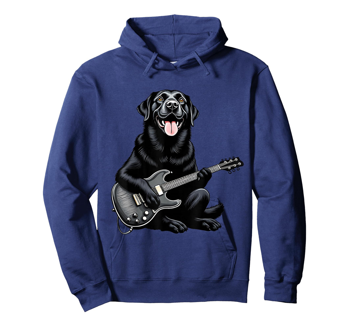 Funny Black Labrador Playing Electric Guitar Music Lovers T-Shirt
