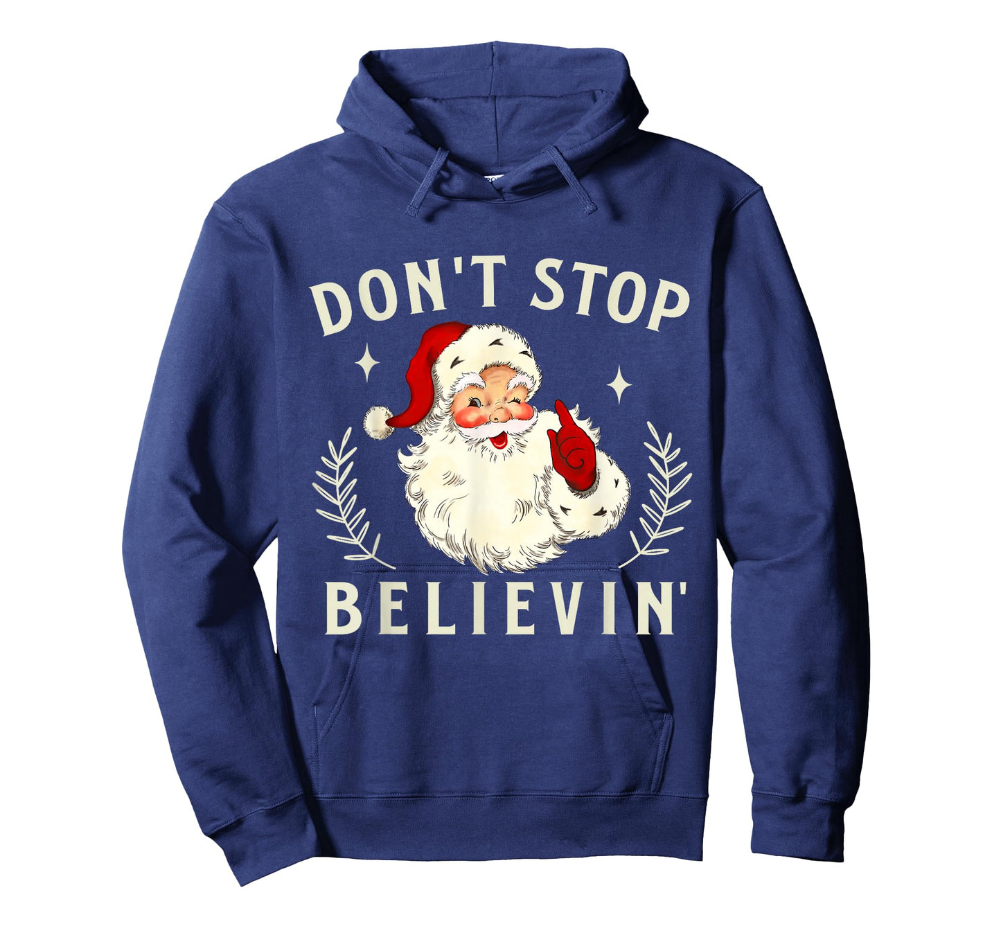 Vintage Retro Don't Stop Believing Santa Claus Matching Xmas T-Shirt