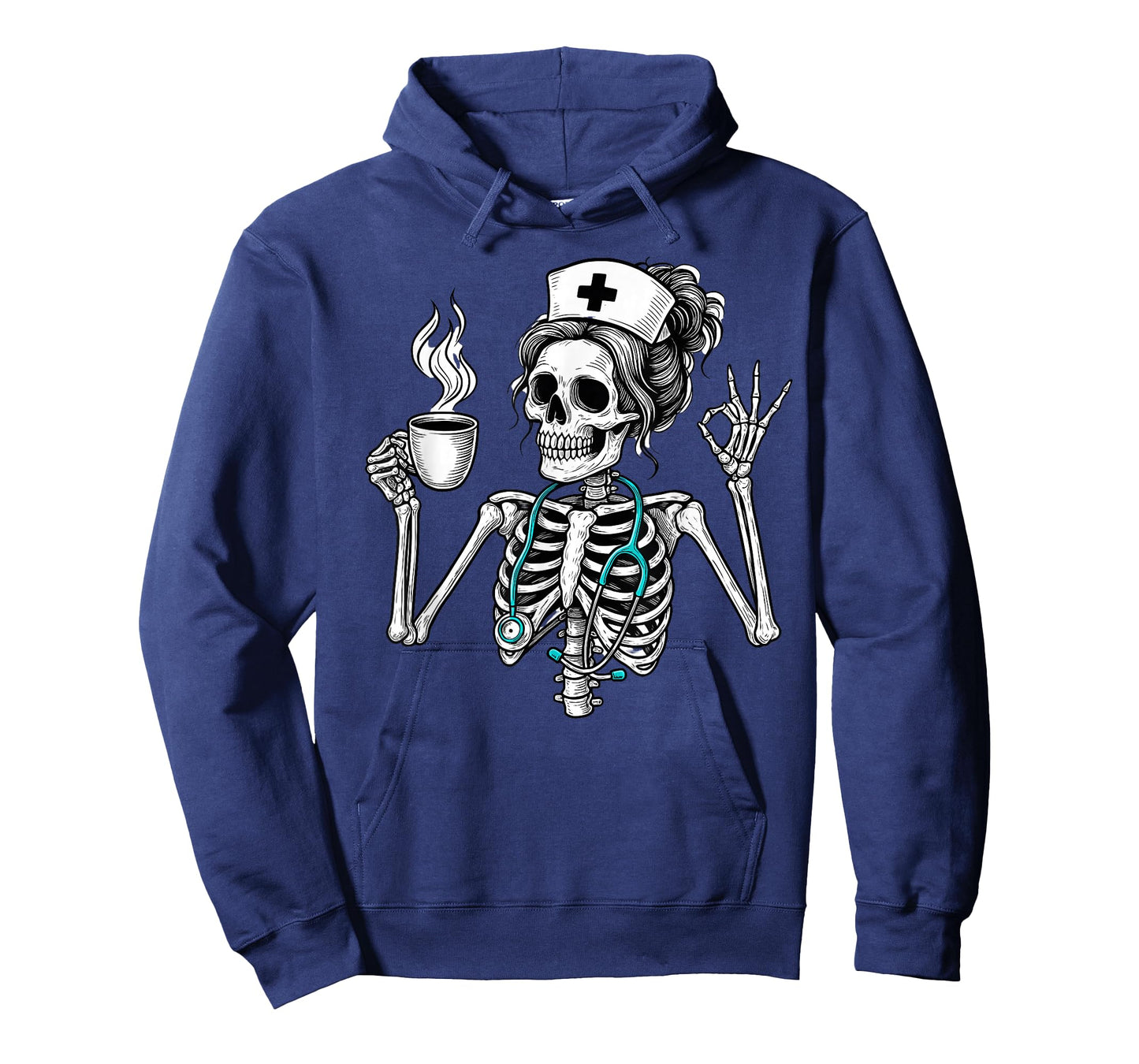 Funny Nurse Skeleton Halloween Healthcare Crew CNA Medical T-Shirt