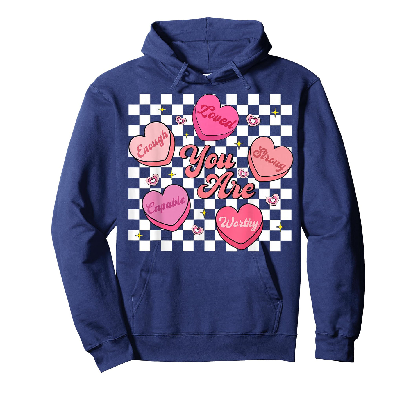 You are Enough Retro Hearts Valentine Men Women Kid T-Shirt