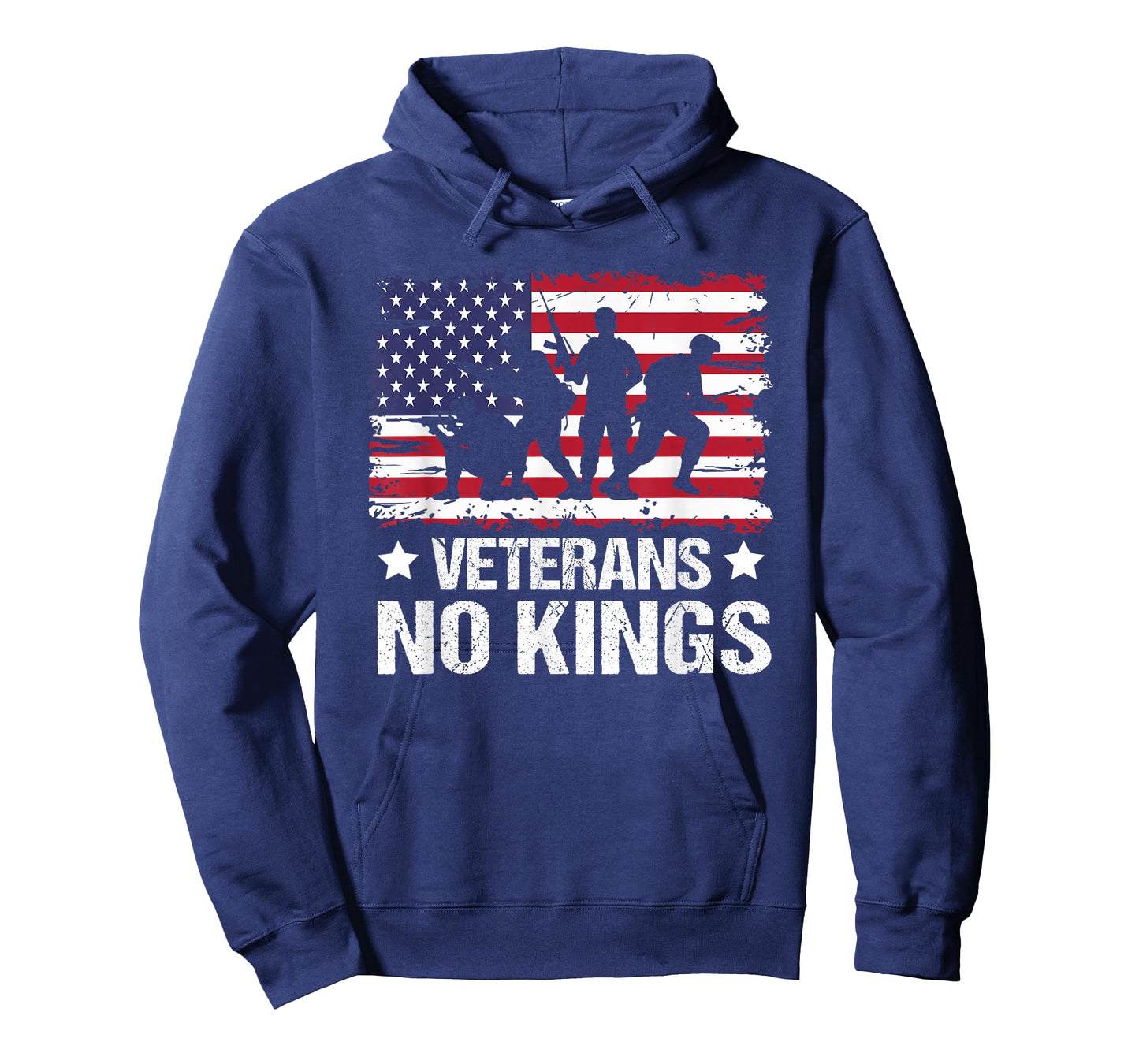Veterans No Kings Vintage Military America Flag Veterans Day T-Shirt