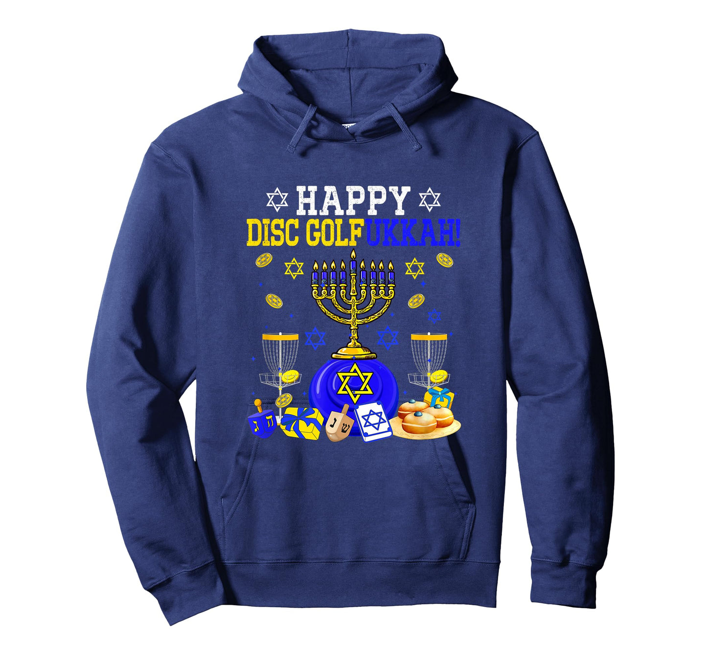 Happy Disc Golfukkah Disc Golf Player Fan Hanukkah Menorah T-Shirt