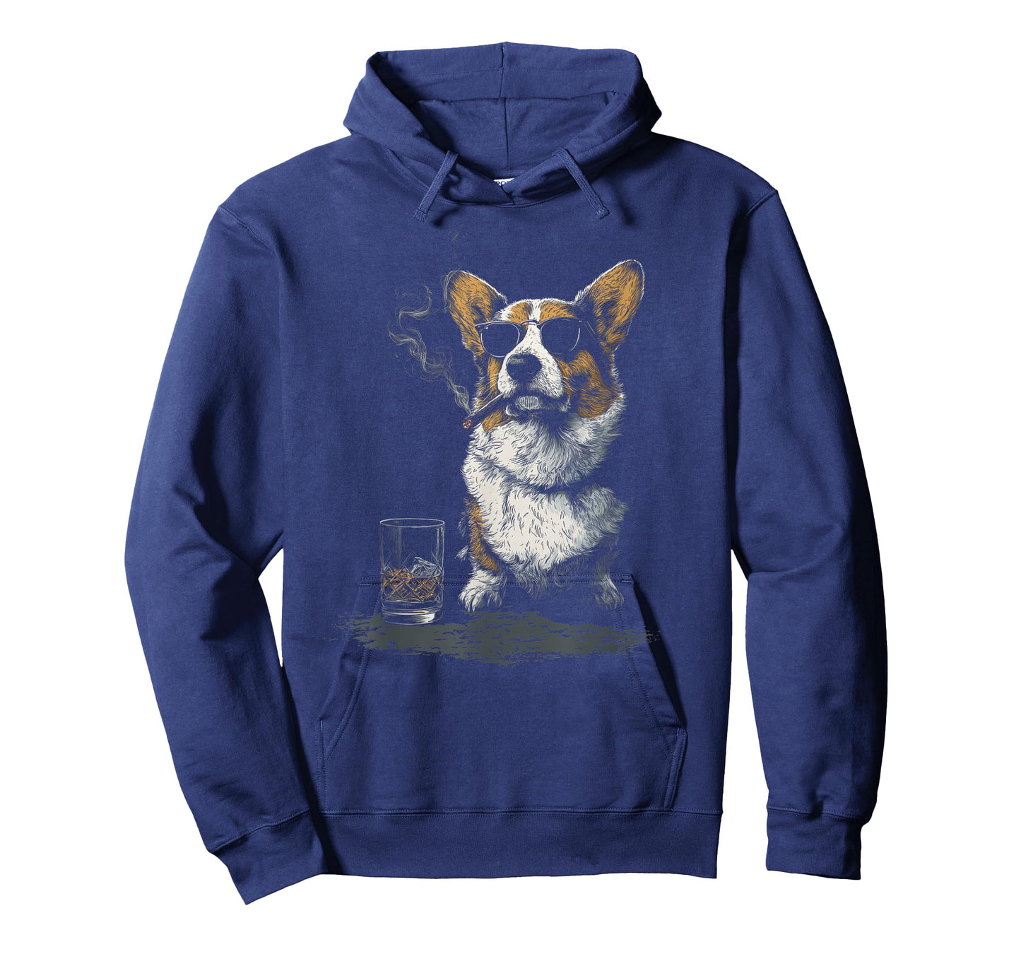 Corgi Smoking Cigar Whisky Lover Funny Dog T-Shirt