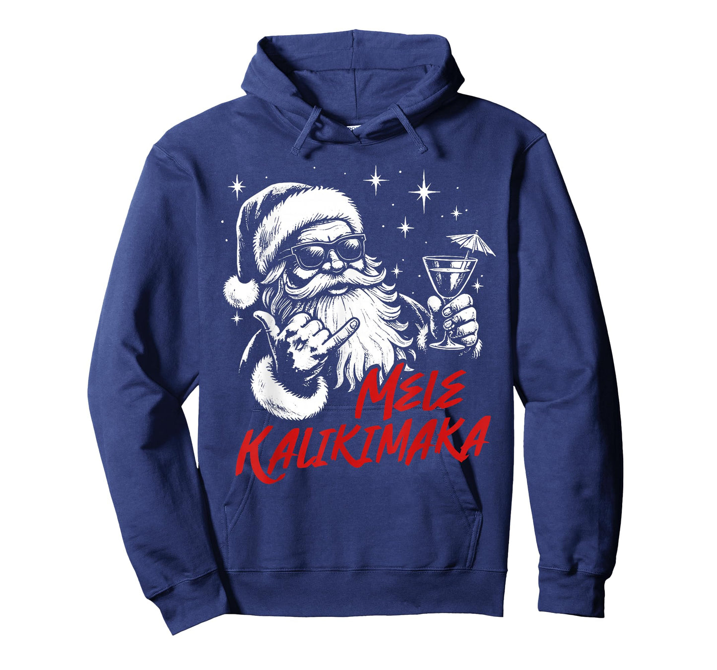 Retro Christmas Mele Kalikimaka Santa Shaka Hawaii Cocktails T-Shirt