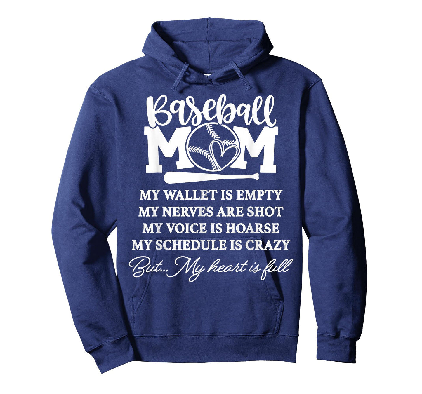 Baseball Mom My Wallet is Empty But My Heart is Full T-Shirt