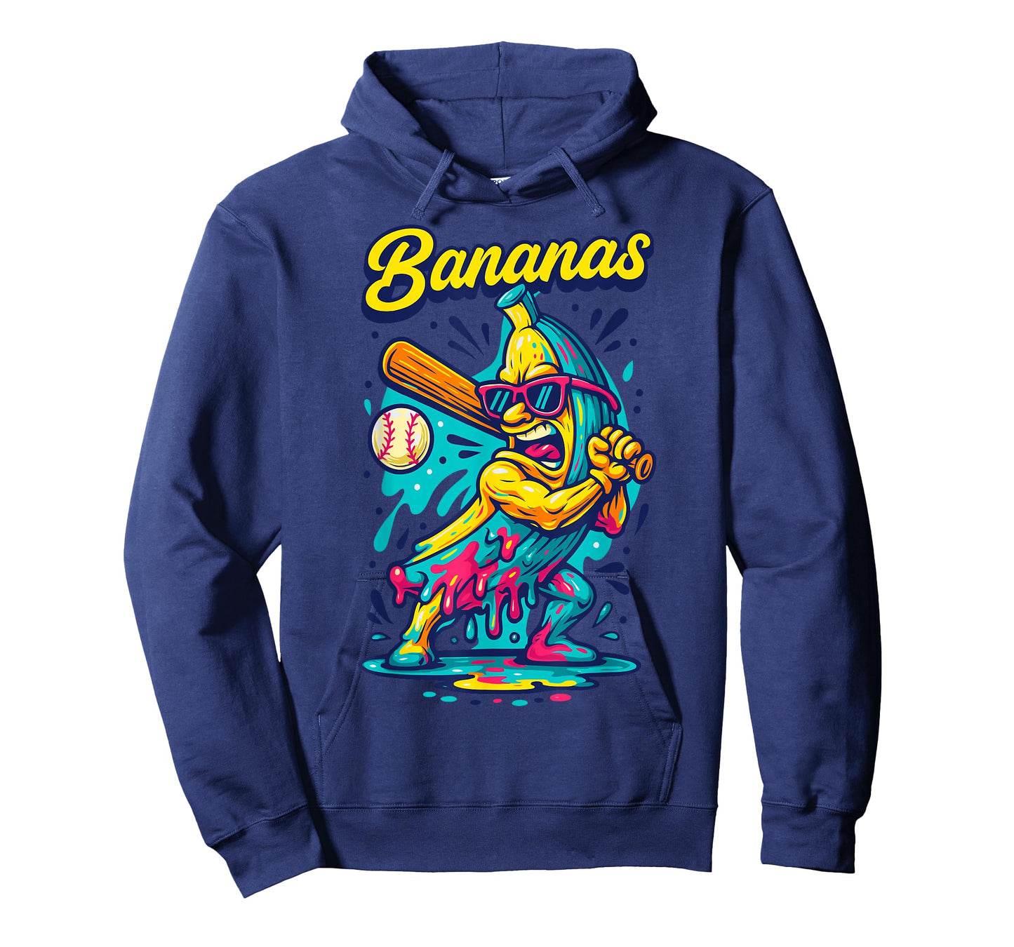 Funny Banana Swinging Baseball Funny Drip Mascot Cool Banana T-Shirt