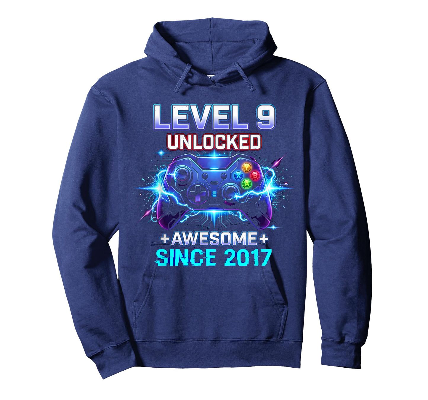 Level 9 Unlocked Awesome Since 2017 9th Birthday Boy Gamer T-Shirt