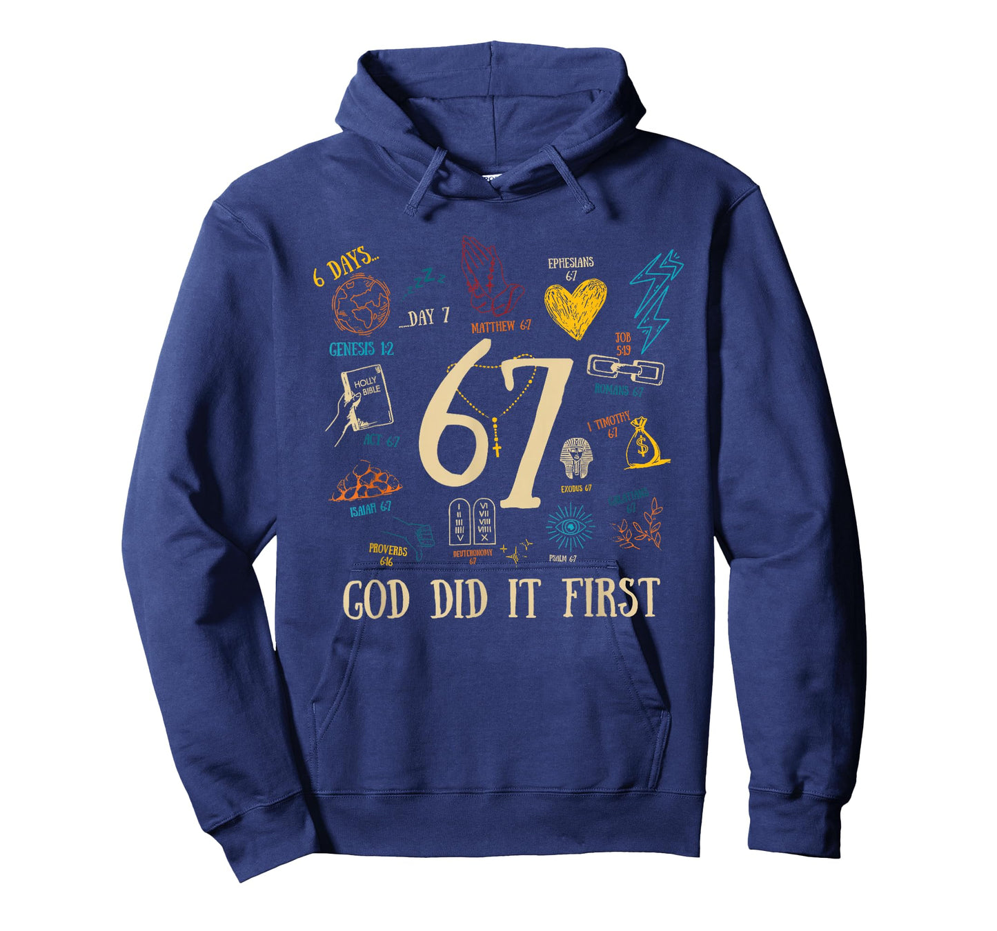 Vintage God Did It First 67 Six Seven Meme Christian Bible T-Shirt