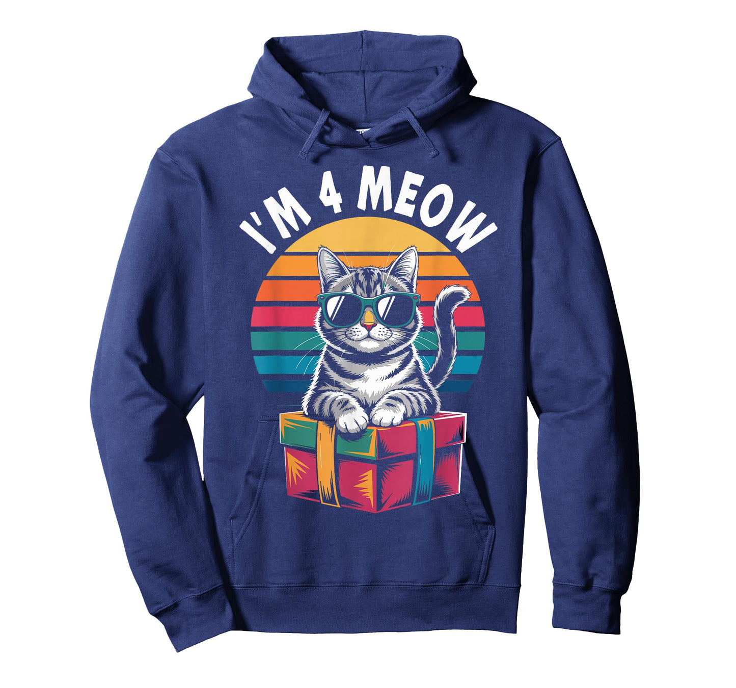 4th Birthday 4 Years Old I’m 4 Meow Funny Cat Birthday T-Shirt