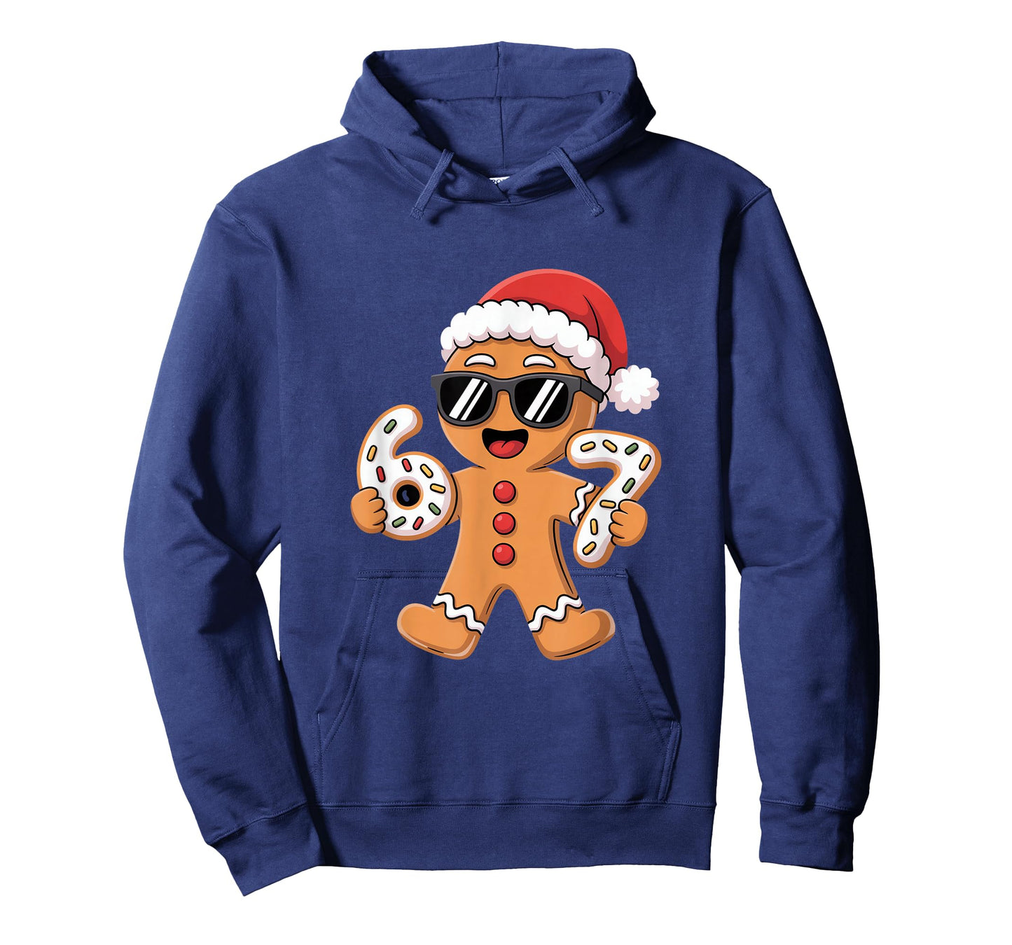 Gingerbread Santa with Sunglasses Holding 67 Cookies T-Shirt