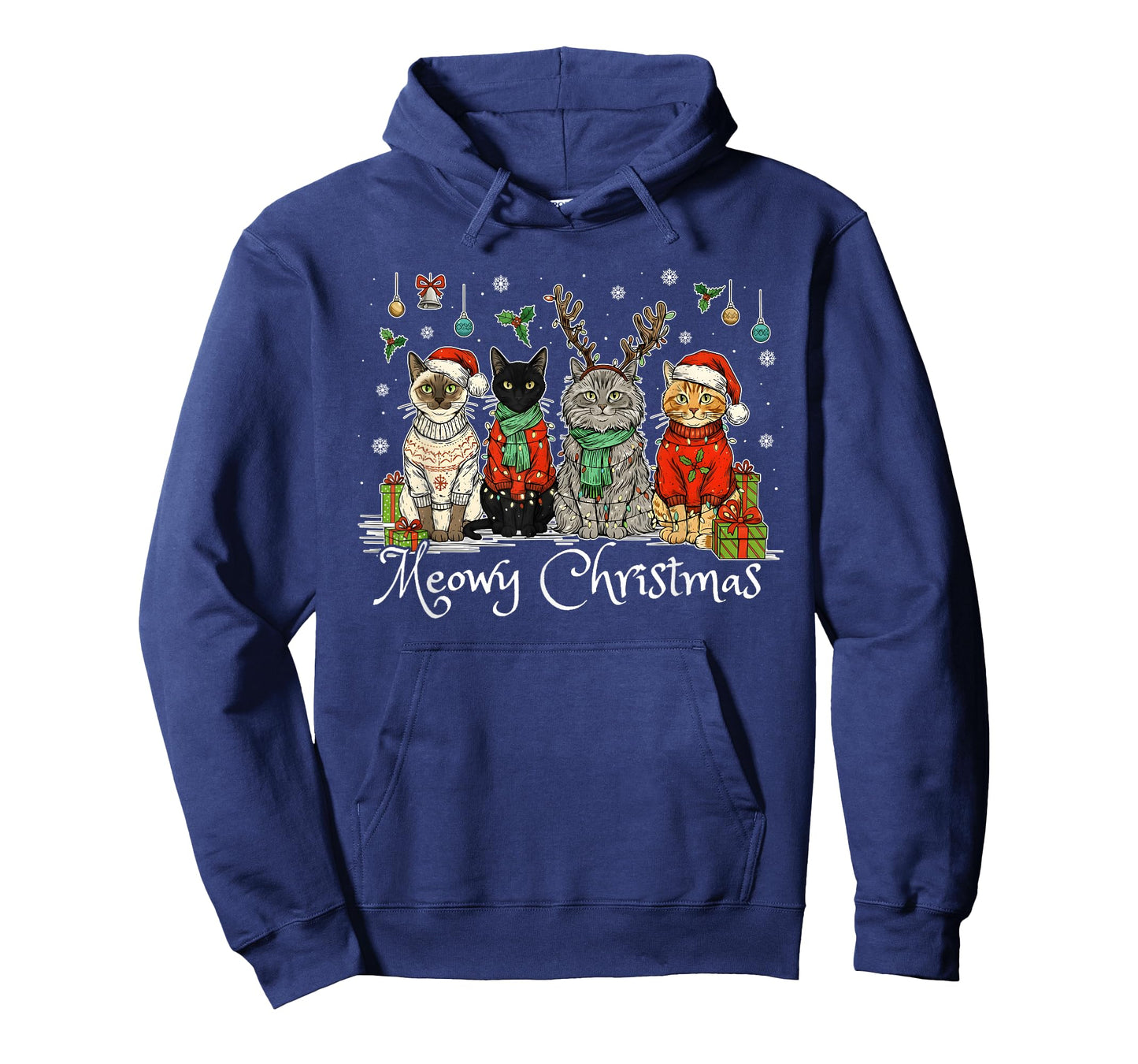 Meowy Catmas Cat Christmas Cute Kitten Cats Santa Hat Xmas T-Shirt