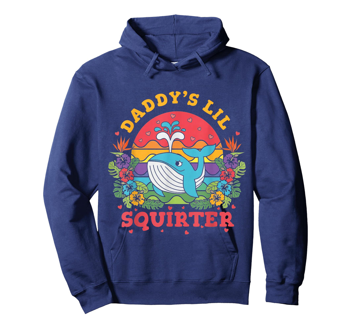 Daddys Lil Squirter Cute Baby Whale Funny Ocean Graphic T-Shirt