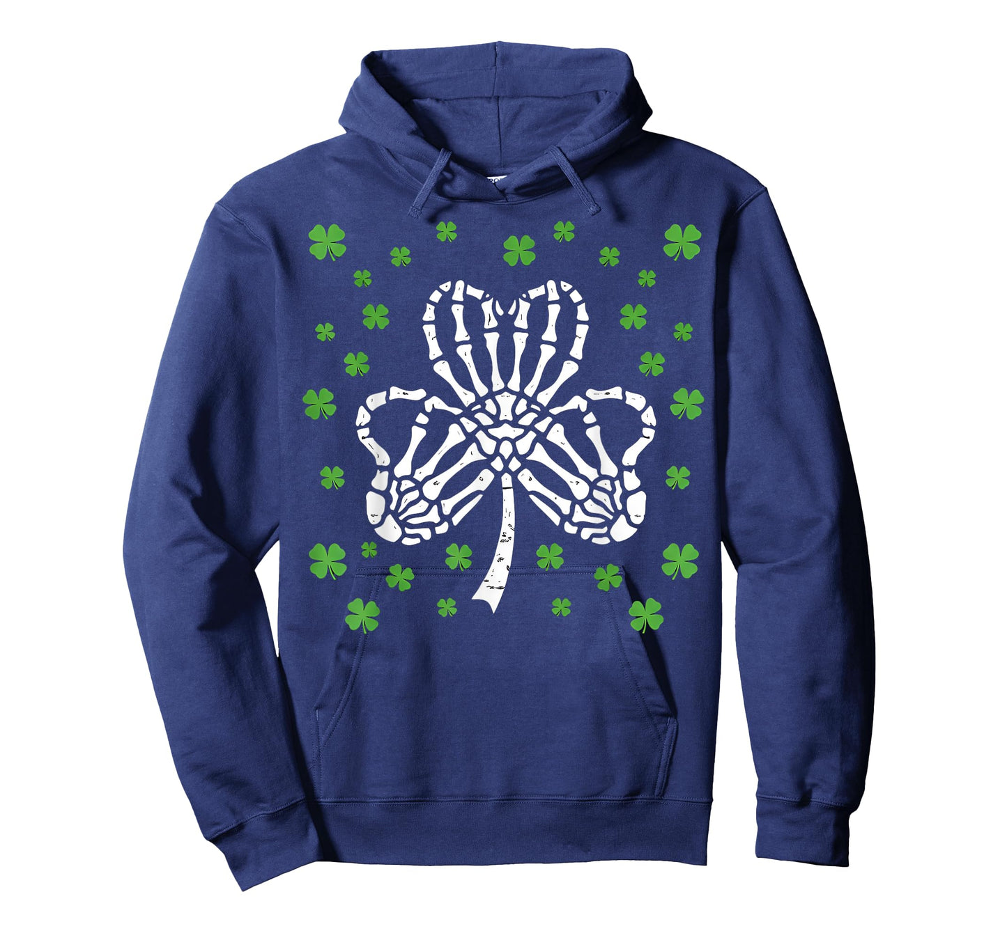 St Patrick Day Skeleton Hand Heart Shamrock Funny Women Kids T-Shirt
