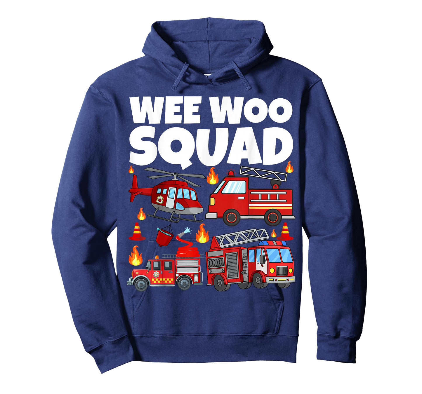 Funny Firefighter Fire Truck Fireman Wee Woo Squad Boys Kids T-Shirt