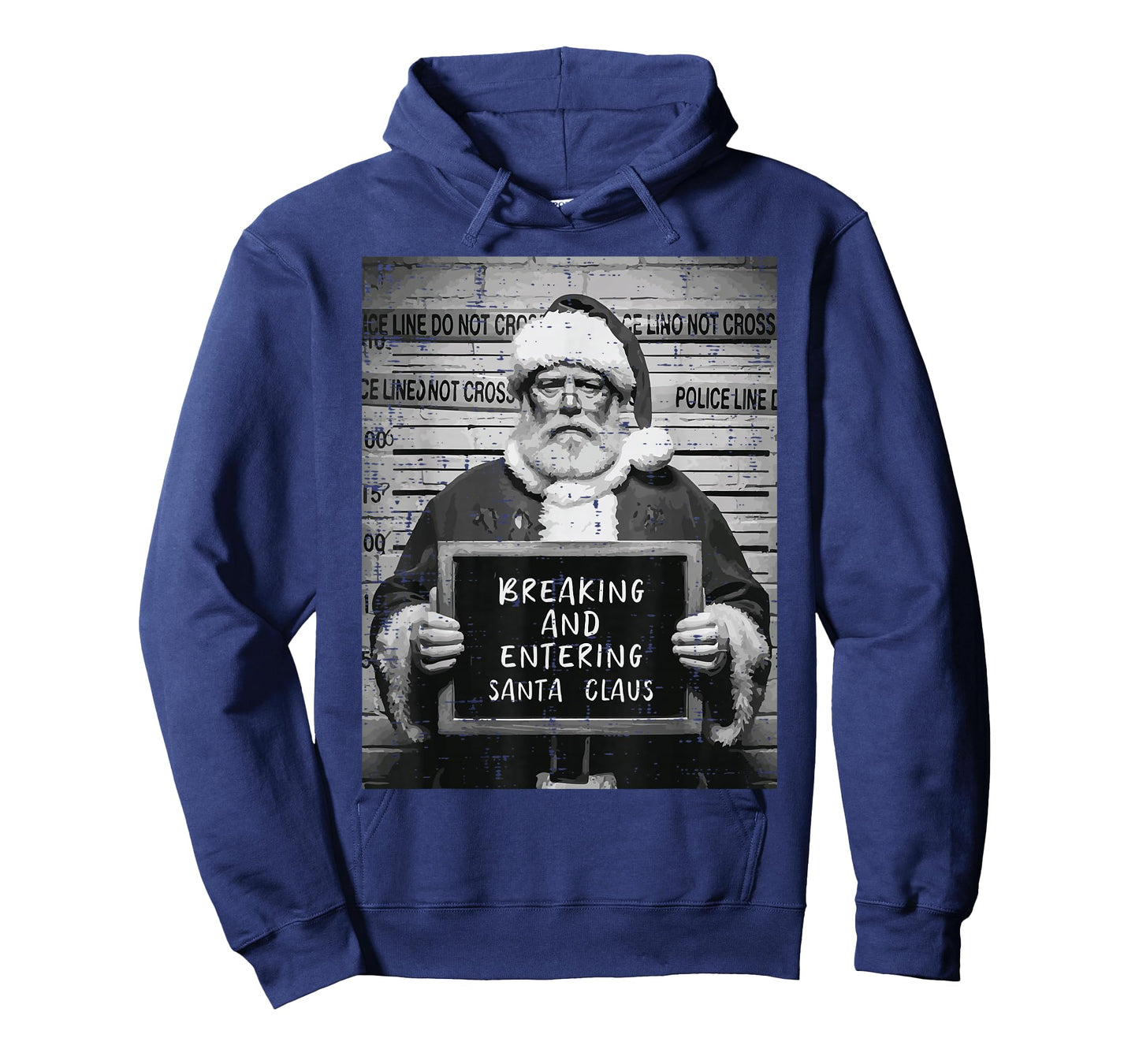 Christmas Santa Mugshot Breaking Entering Xmas Men Women Kid T-Shirt