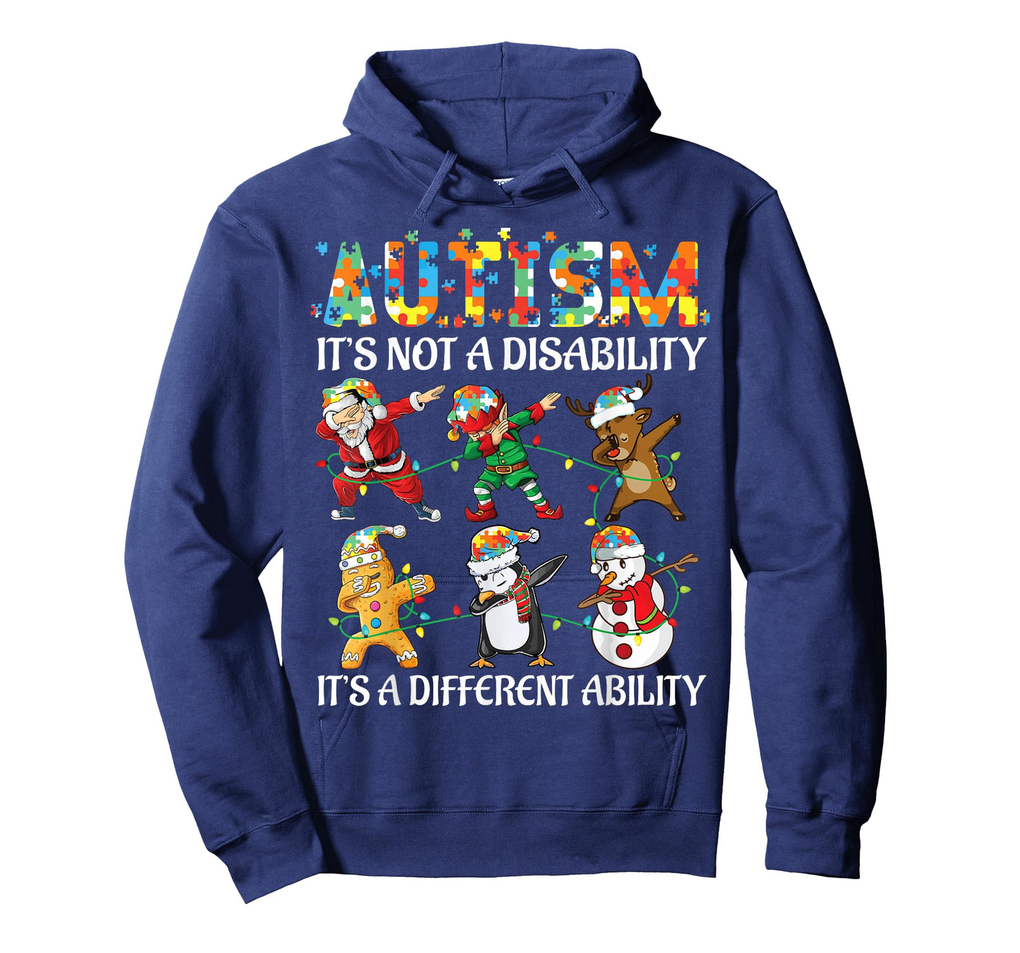 Autism Different Ability Christmas Santa and Elf Dabbing T-Shirt