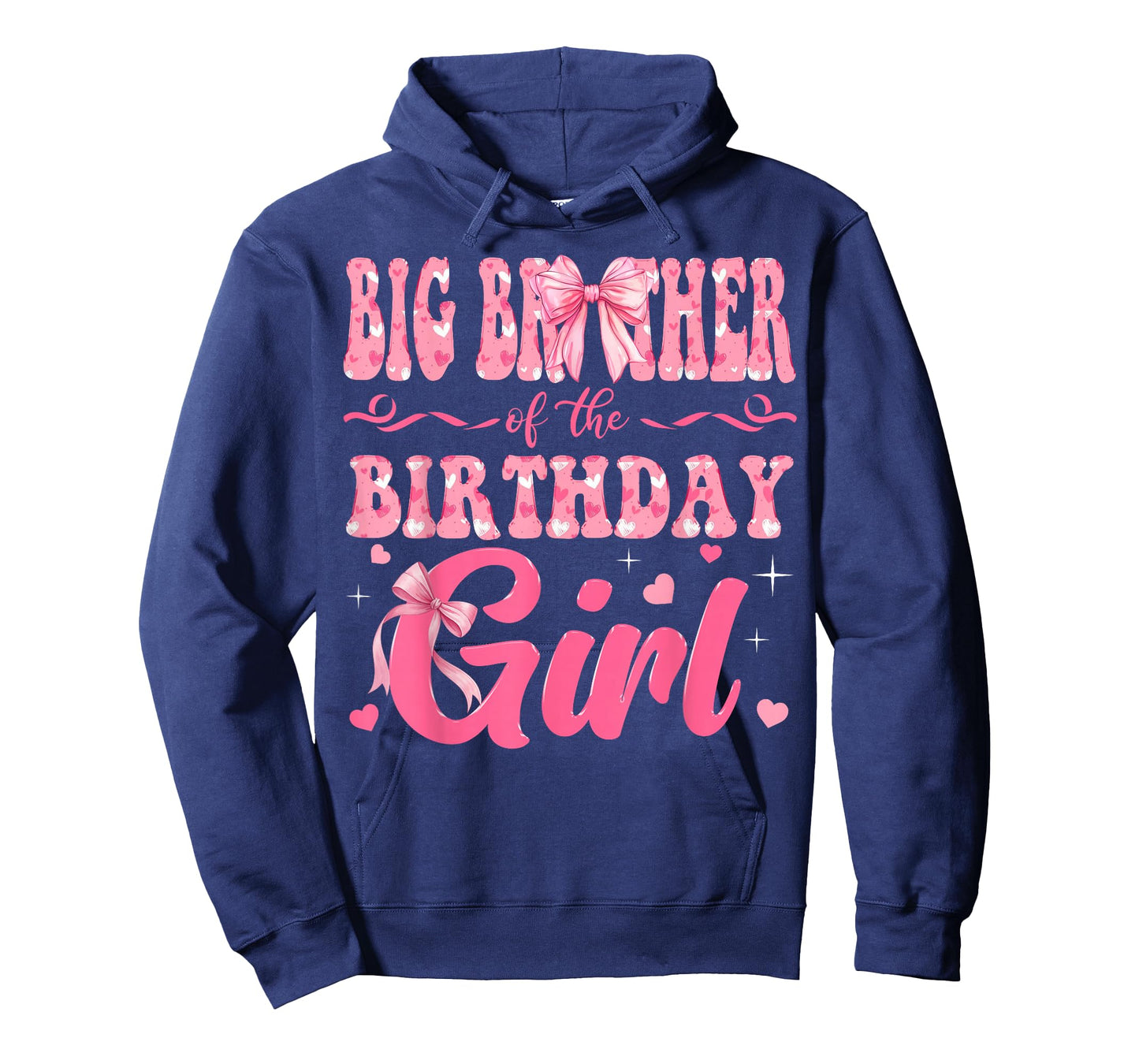 Big Brother of The Birthday Girl Family Pink Coquette Bow T-Shirt