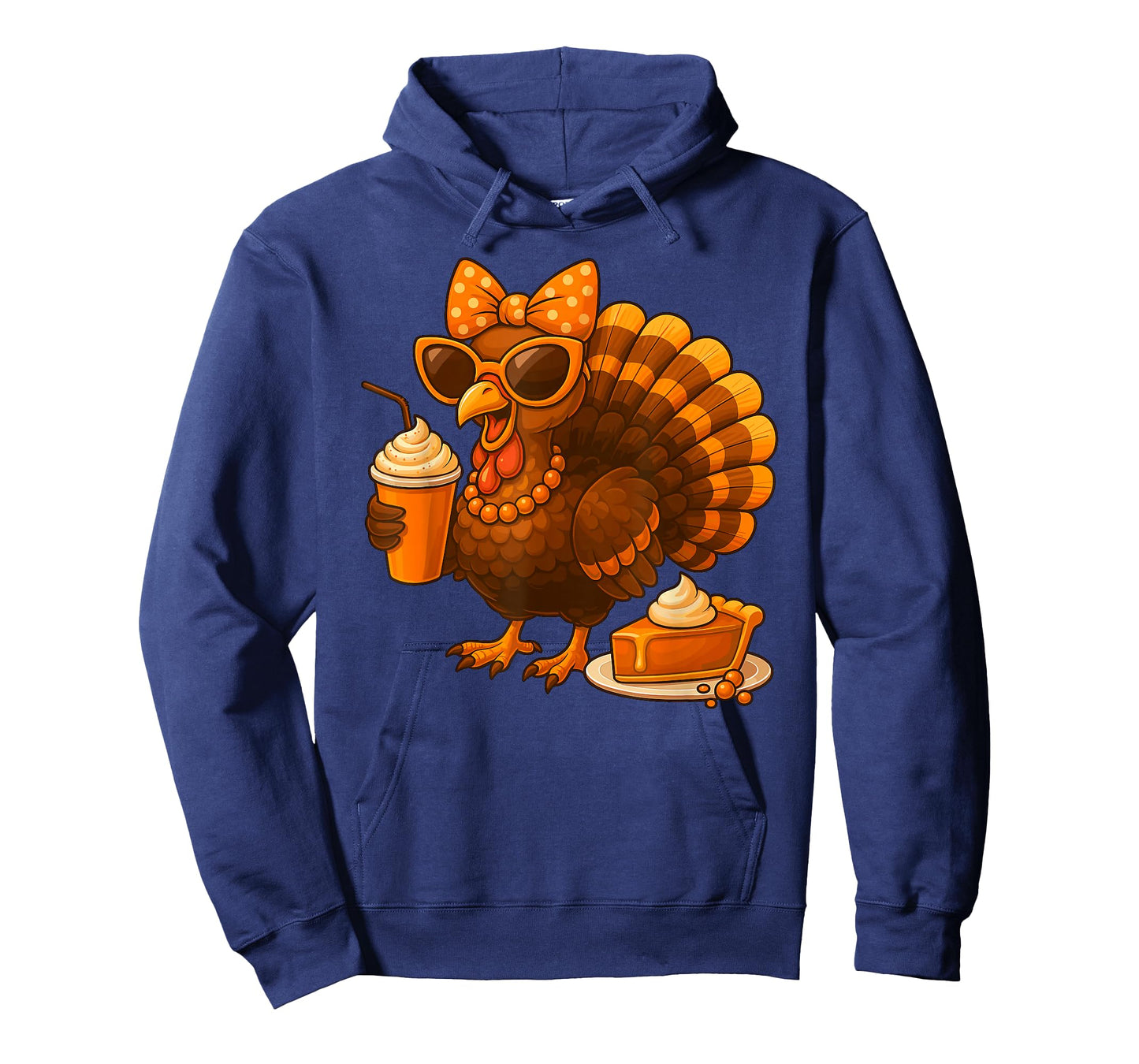 Thanksgiving Turkey Drinking Coffee Bow Womens Turkey T-Shirt