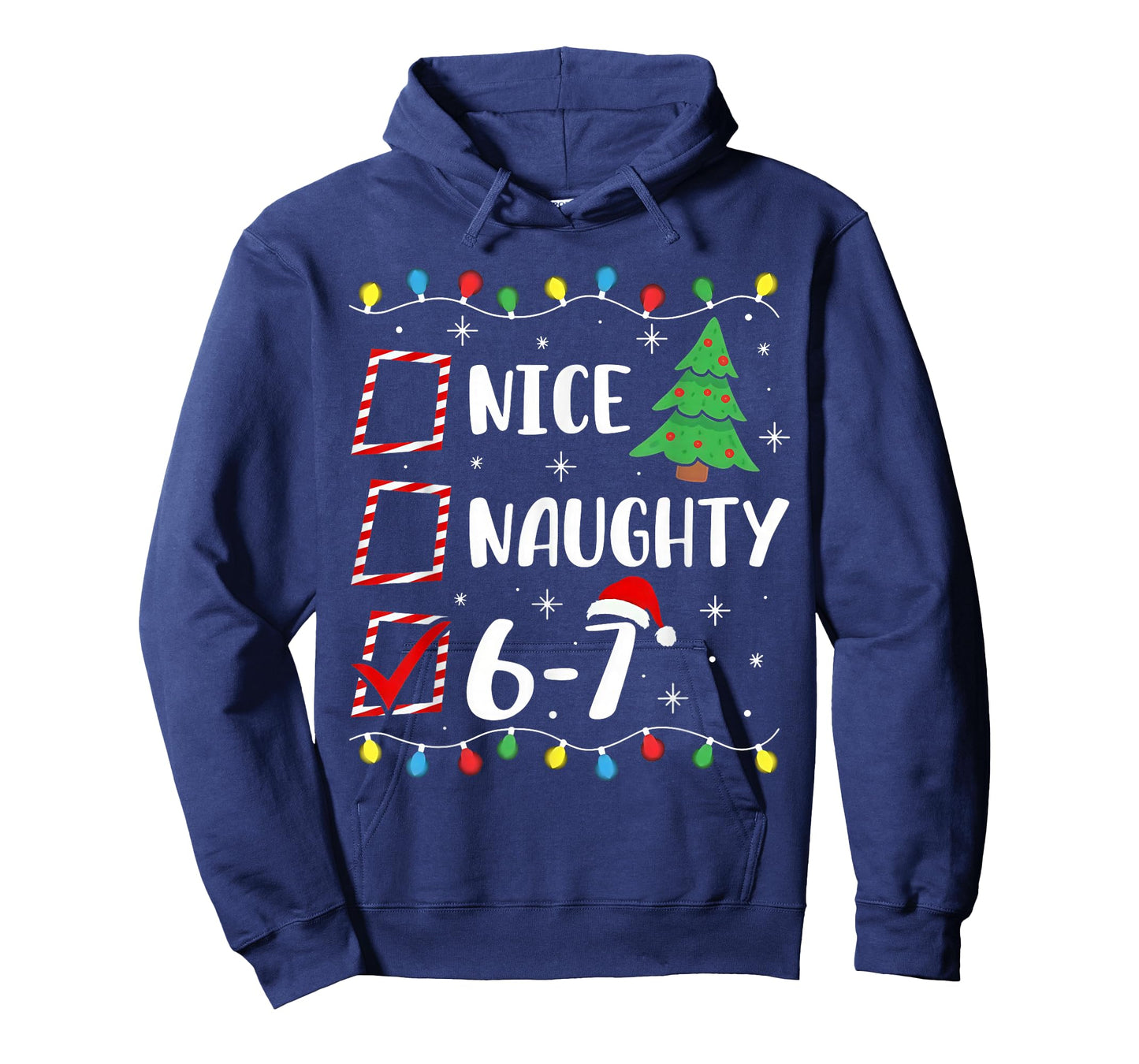 Christmas Nice Naughty 67 Brainrot Funny 6-7 Meme T-Shirt