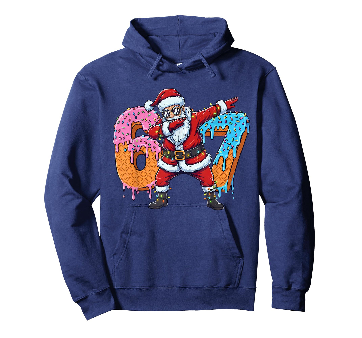 6 7 Ice Cream Drip Santa Six Seven Meme Kids 67 Christmas T-Shirt