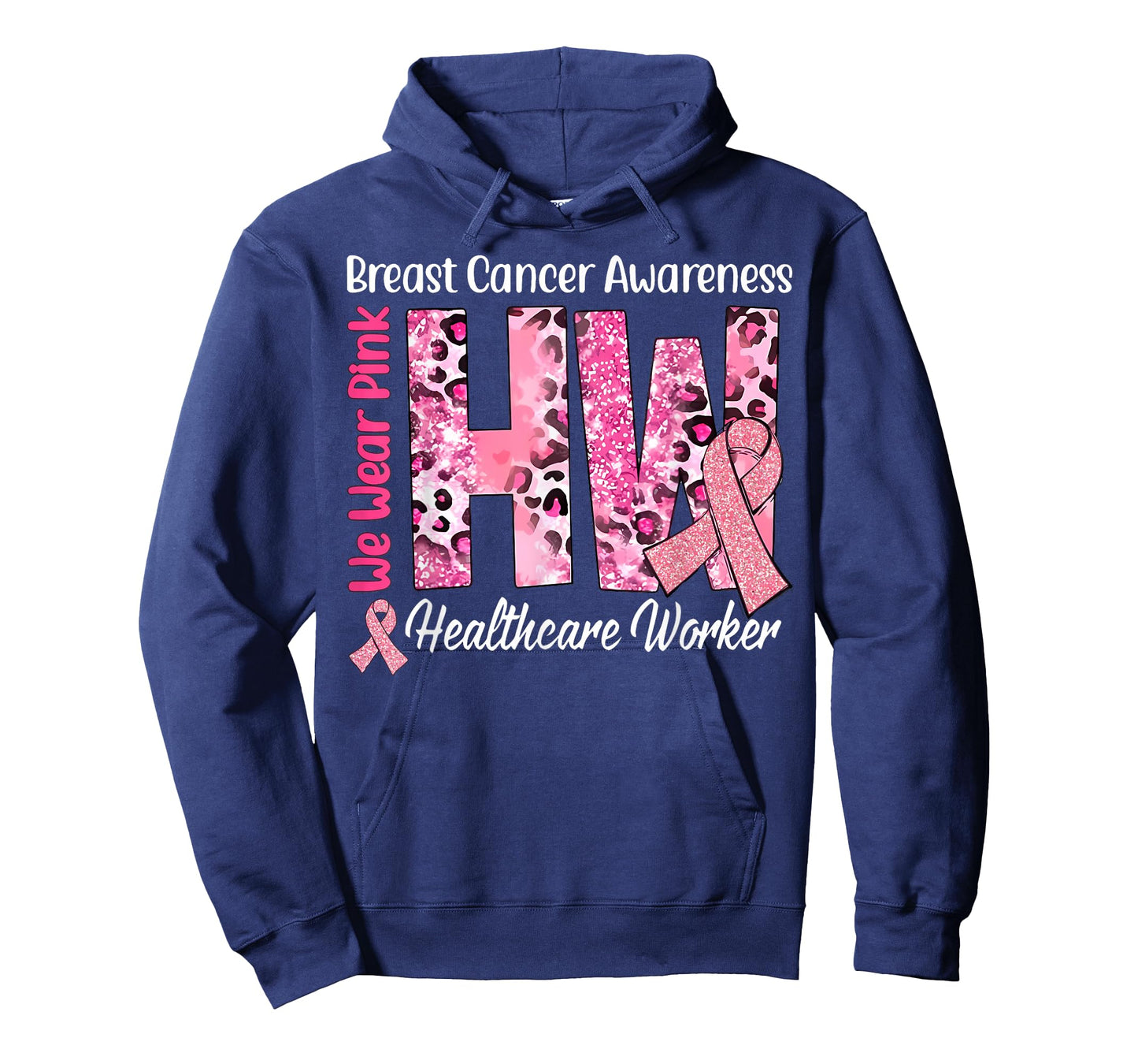 Healthcare Worker Breast Cancer Awareness Pink Ribbon Nurse T-Shirt