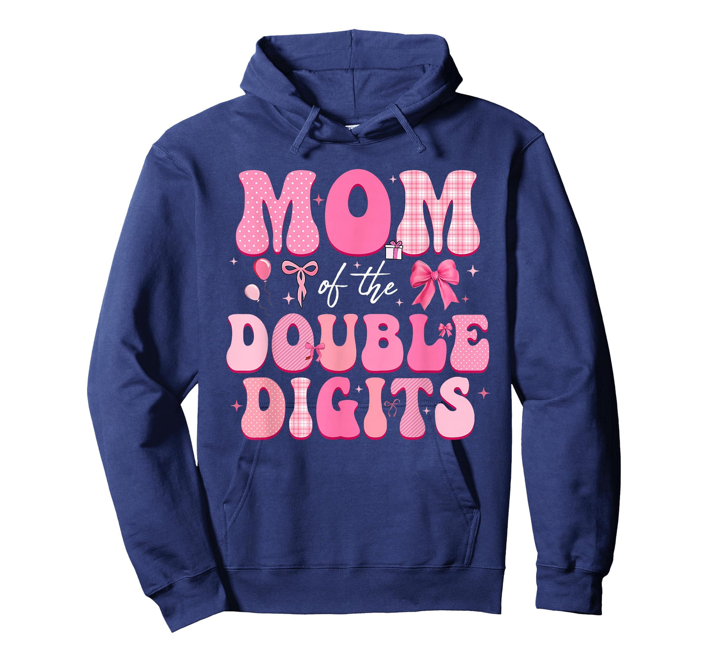Mom of The Double Digits Cute Pink Bow 10th Birthday Girl T-Shirt