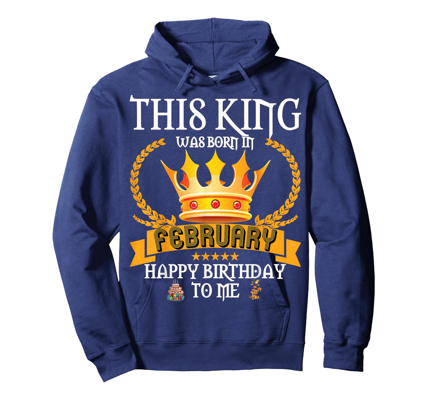 This King was Born in February Funny Feb Birthday Daddy Papa T-Shirt