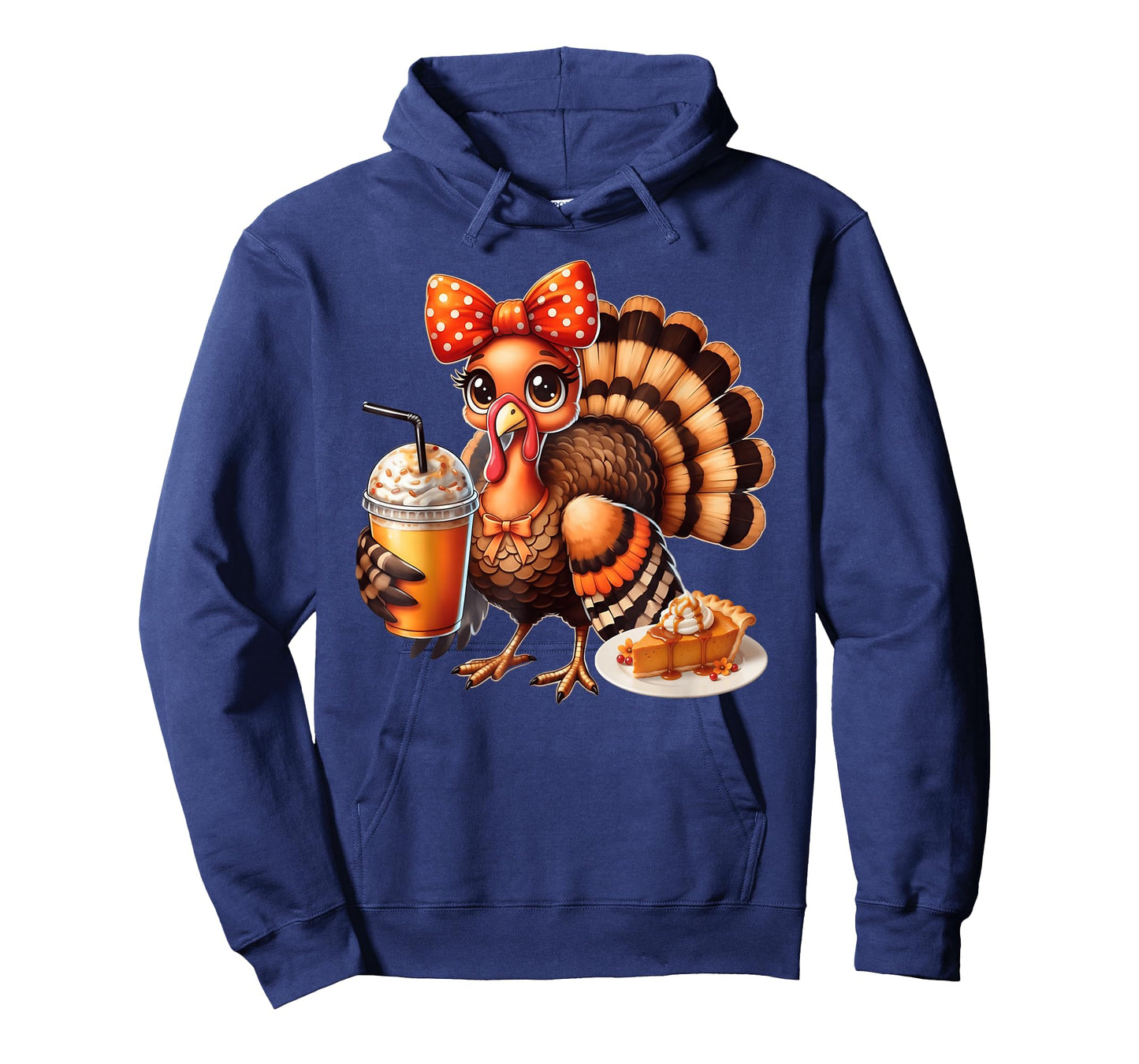 Turkey Drinking Coffee Bow Womens Turkey Day Thanksgiving T-Shirt