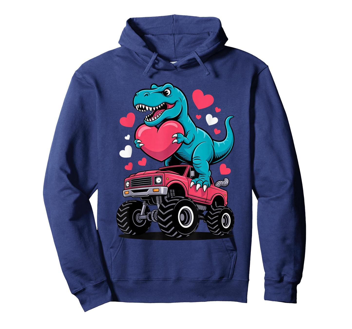 Cute Dinosaur Valentine Monster Truck Love Vibe Kids Couples T-Shirt