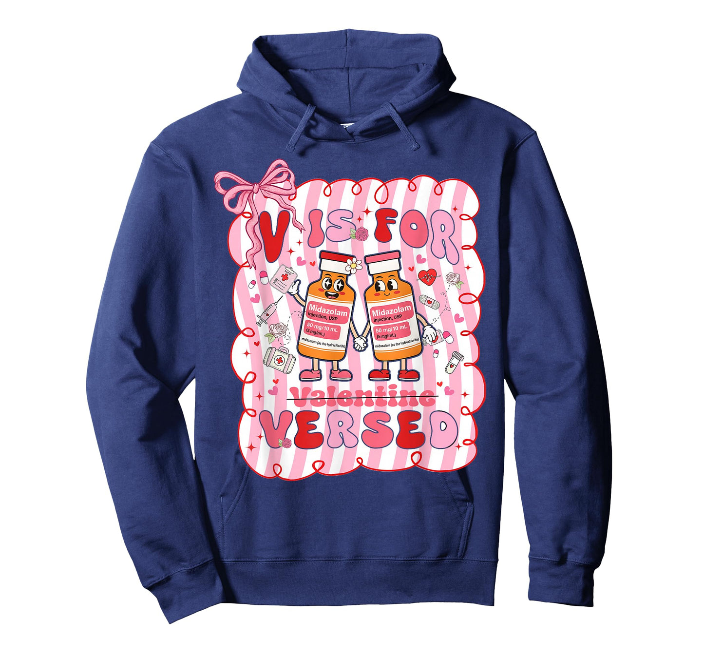 Valentine V is for Versed Pacu CRNA Nurse Girl Women T-Shirt