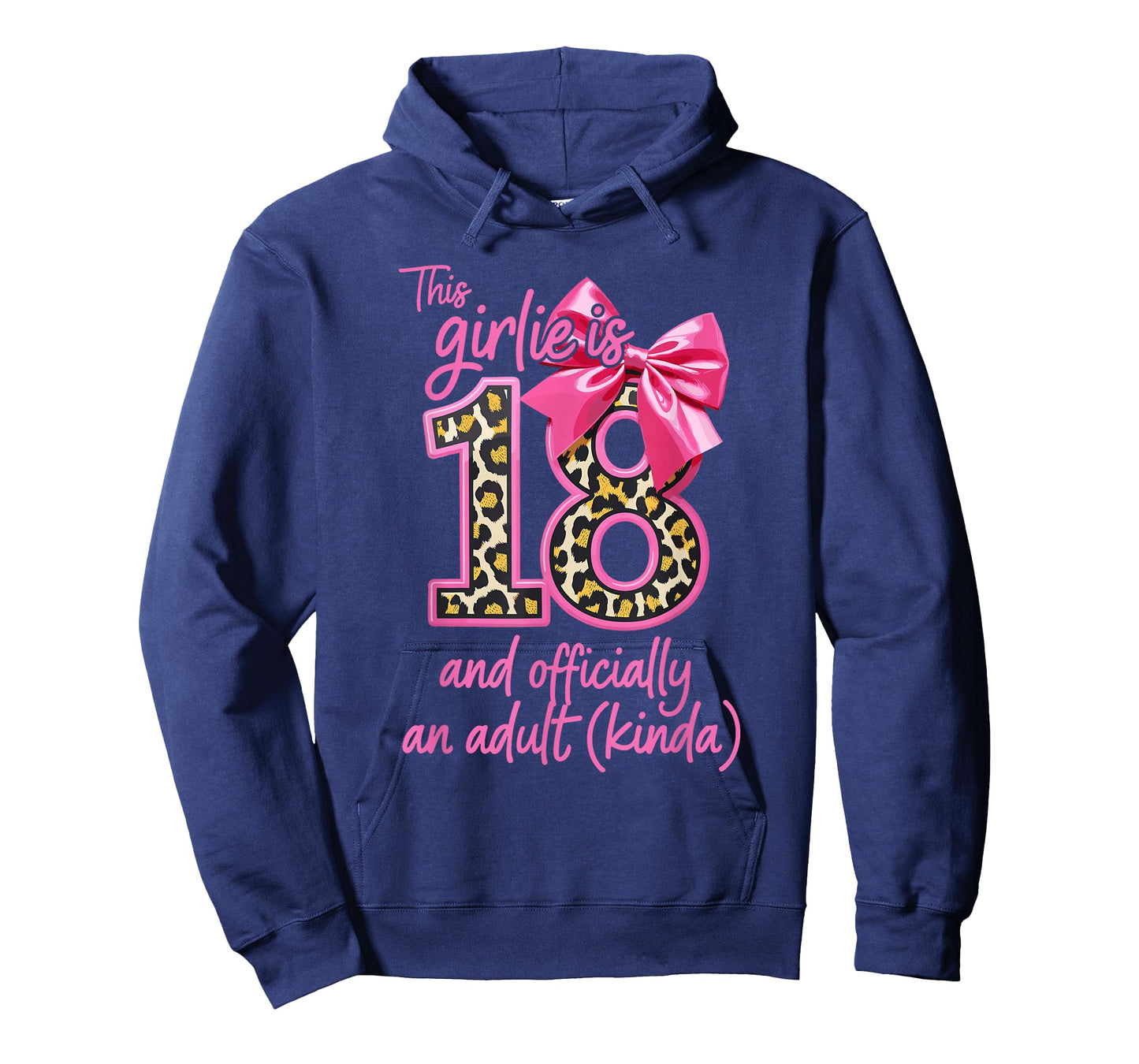 18th Birthday Girl Leopard Print Pink Bow Cute T-Shirt