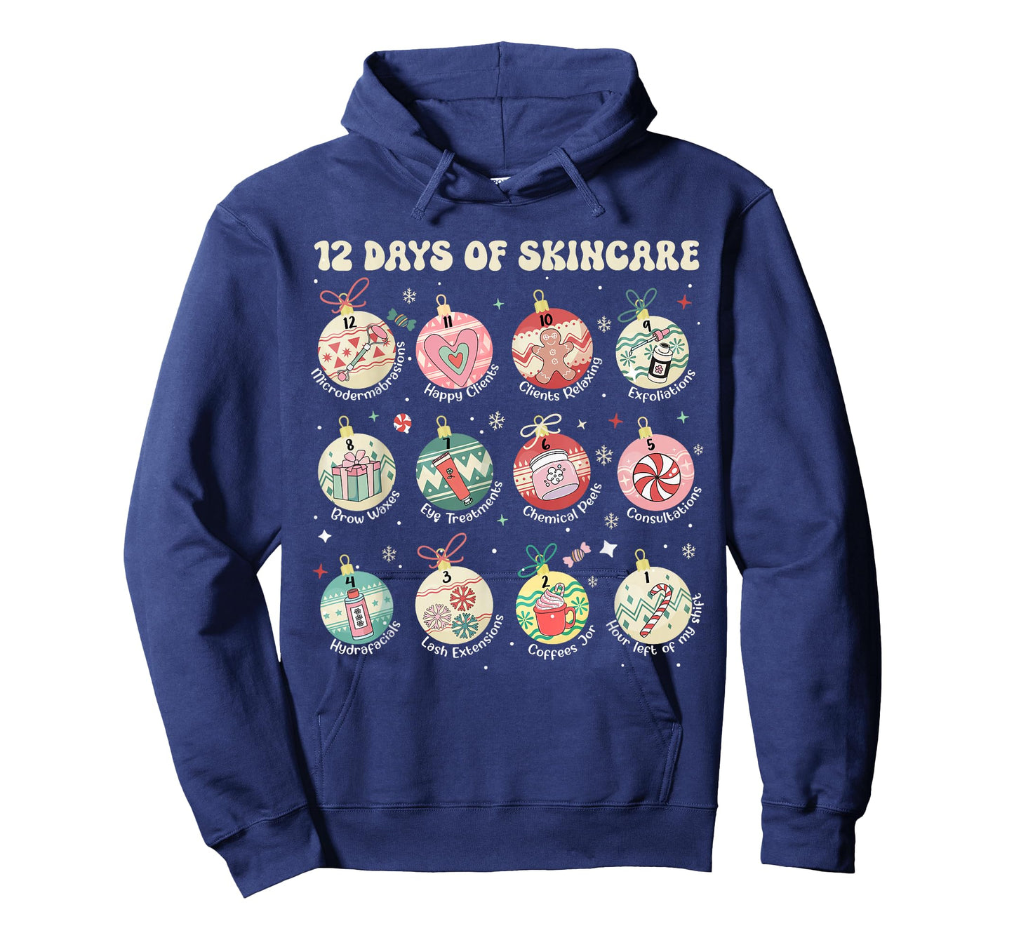 12 Days of Skincare Esthetician Christmas Dermatology T-Shirt